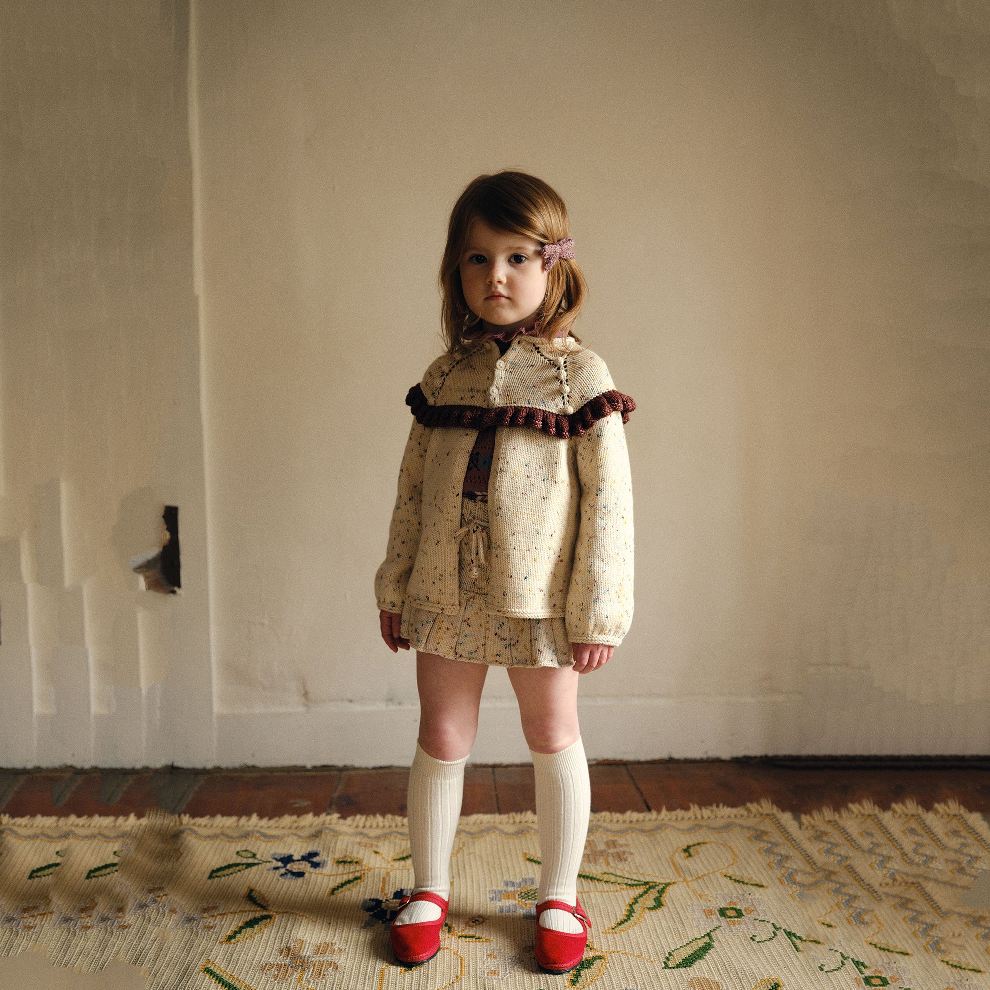 Girls Multicolor Wool Cardigan