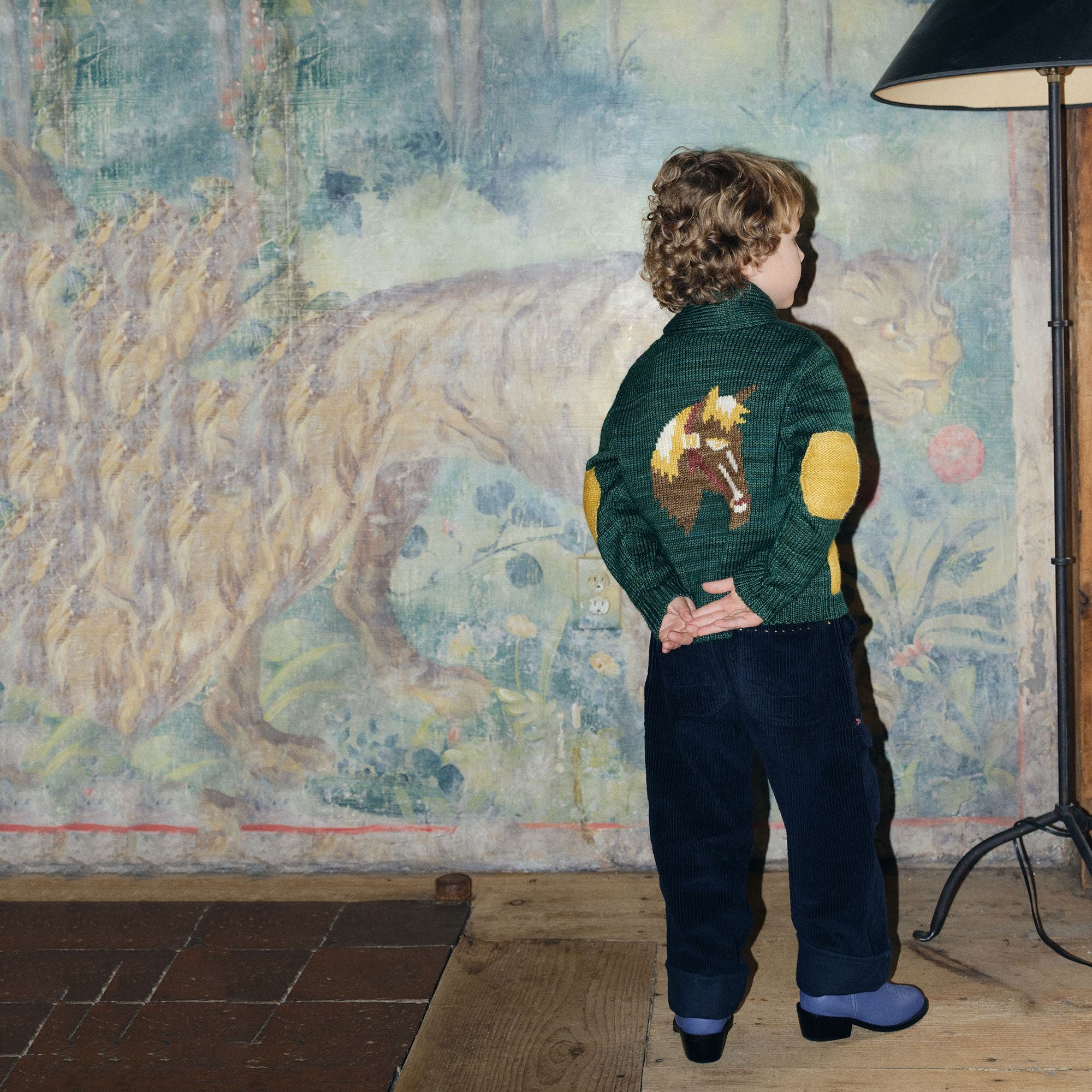 Boys & Girls Green Knit Wool Cardigan