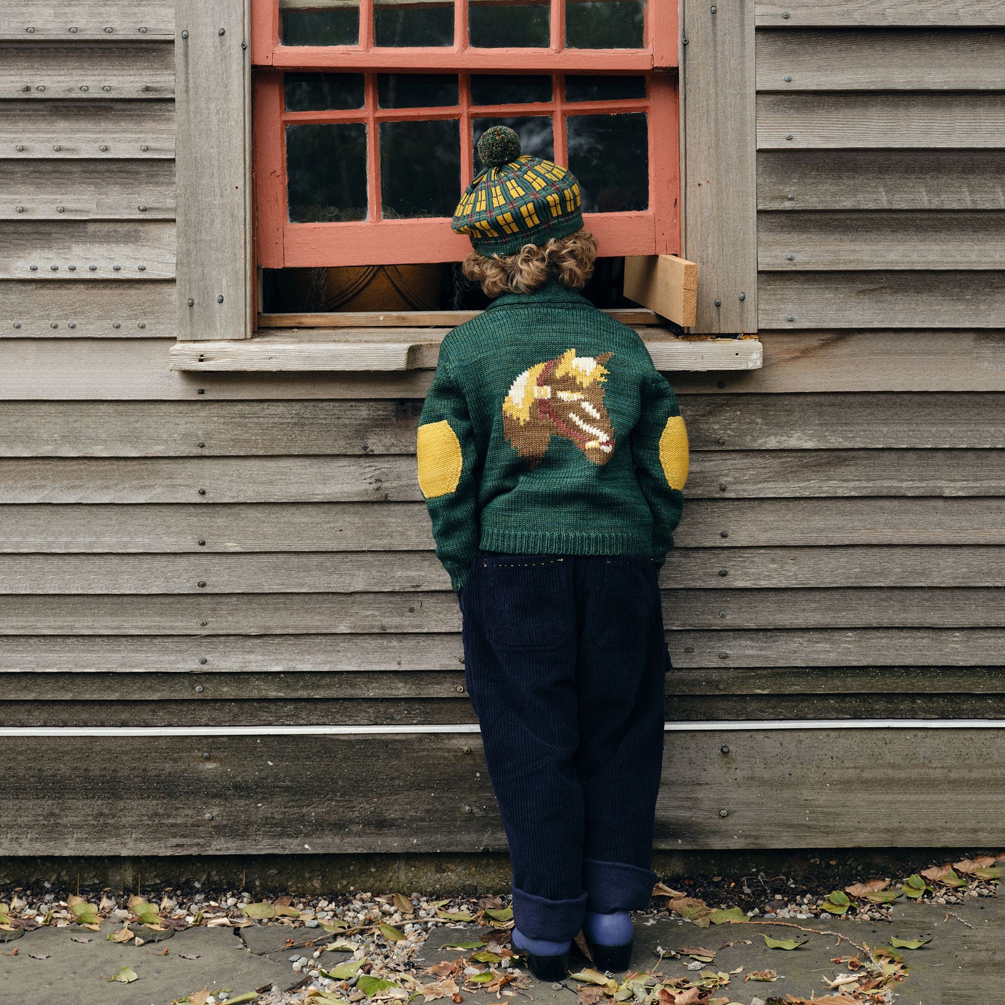 Boys & Girls Green Knit Wool Cardigan