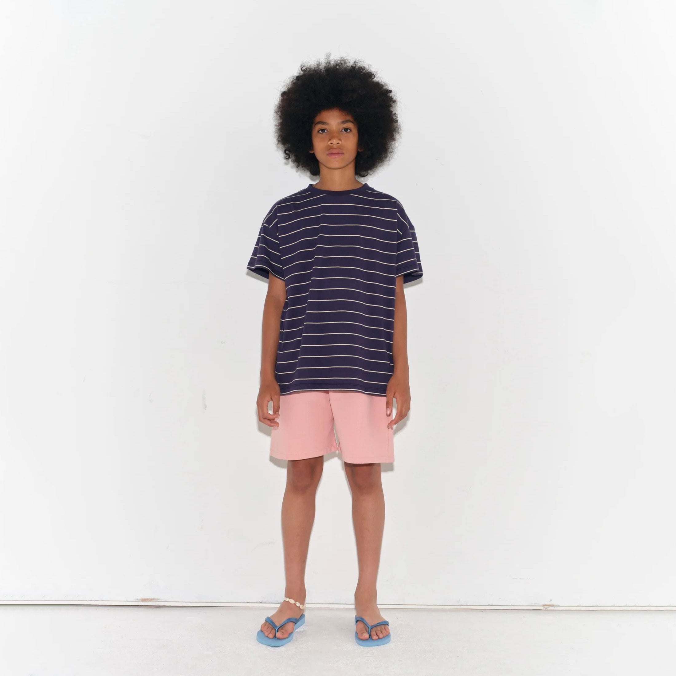 Boys & Girls Navy Stripes Cotton T-Shirt