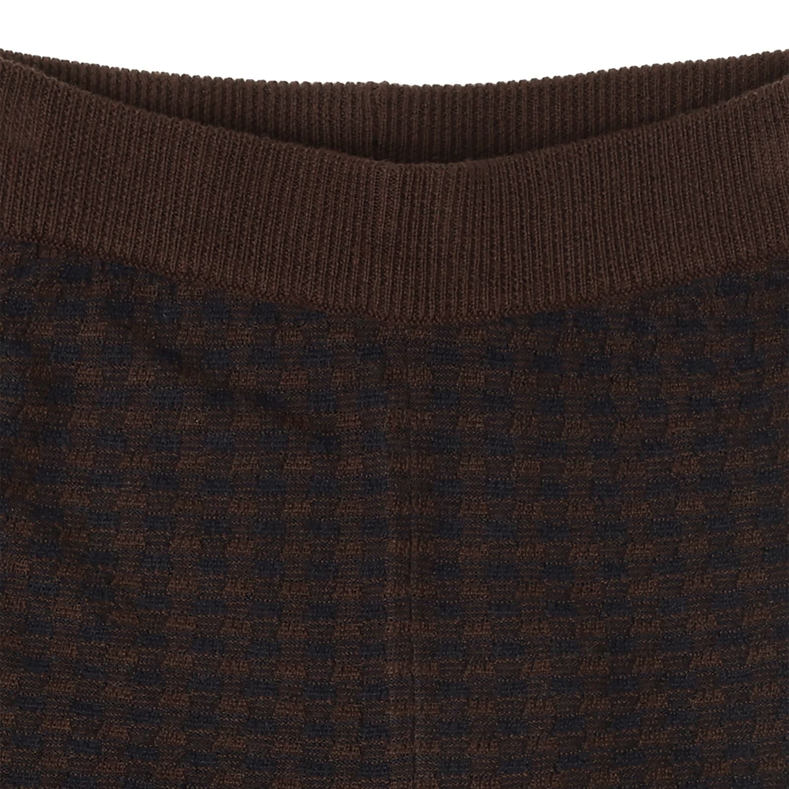 Boys Mocca Check Wool Trousers