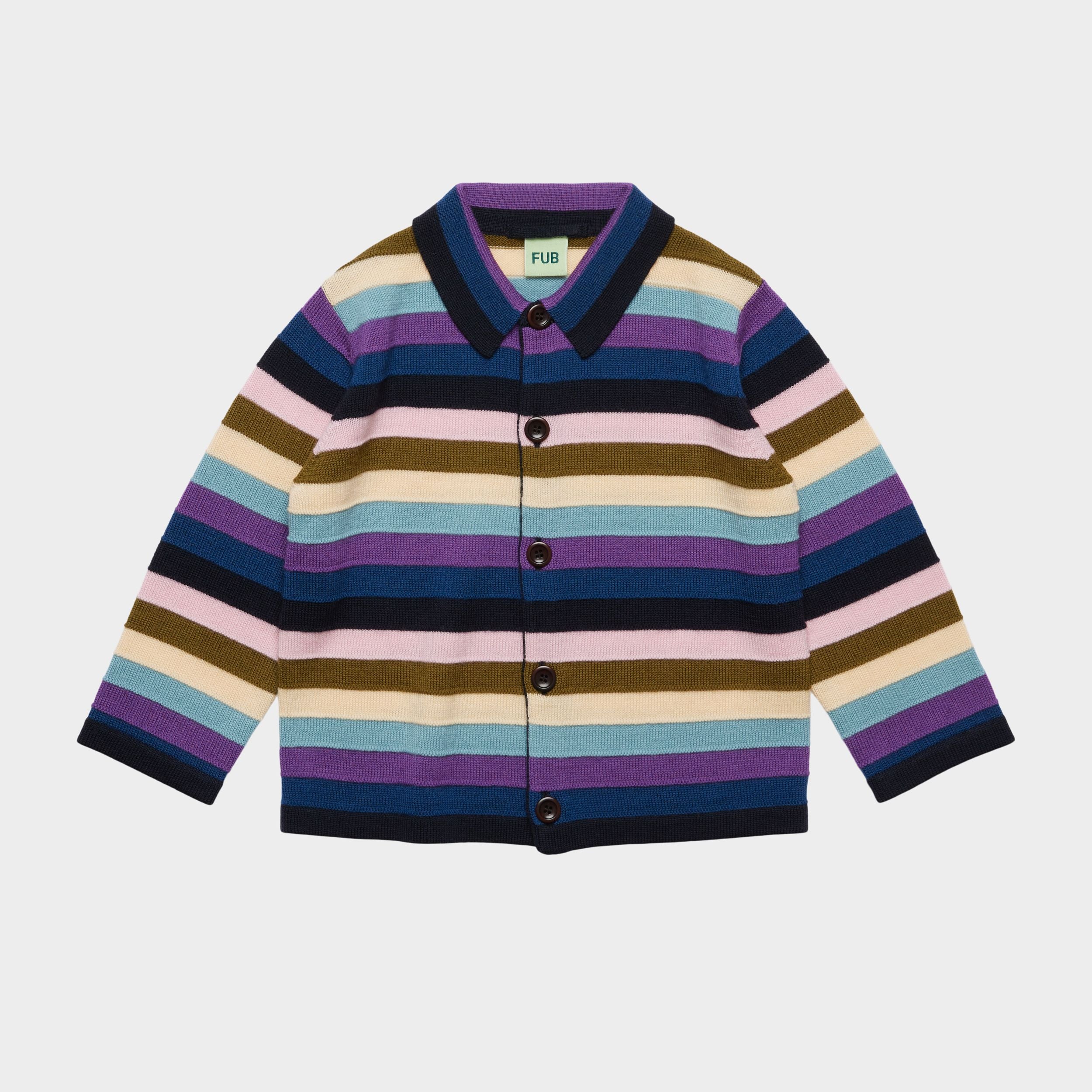 Boys & Girls Multicolor Stripes Wool Jacket