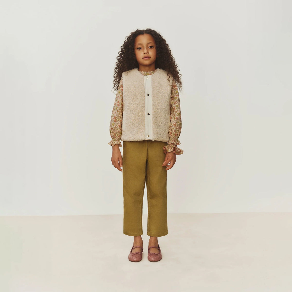 Gilet réversible blanc pour fille