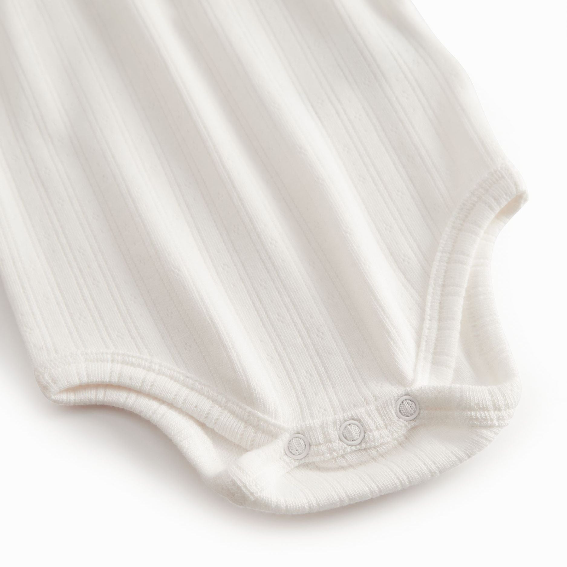 Baby Boys & Girls White Cotton Babysuit