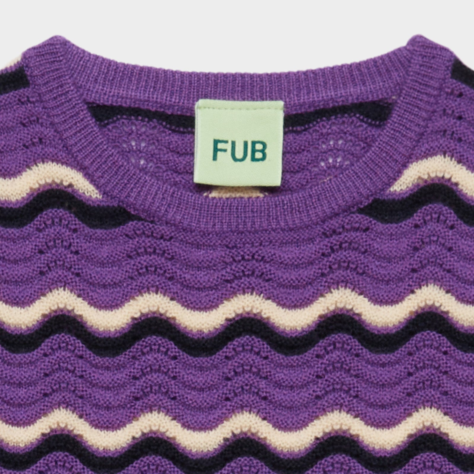 Girls Purple Wave Pointelle Wool Vest