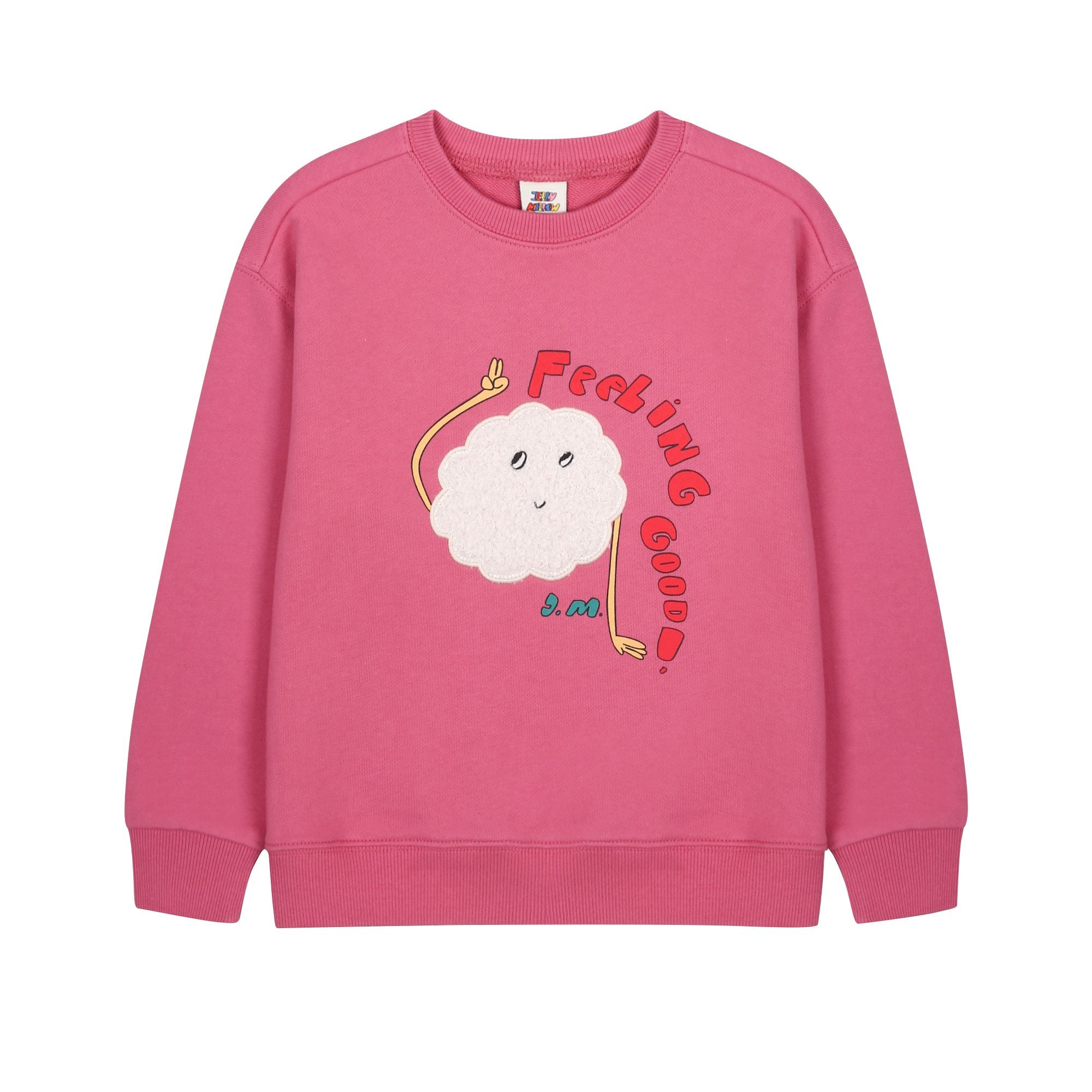 Boys & Girls Pink Printed Cotton Sweatshirt