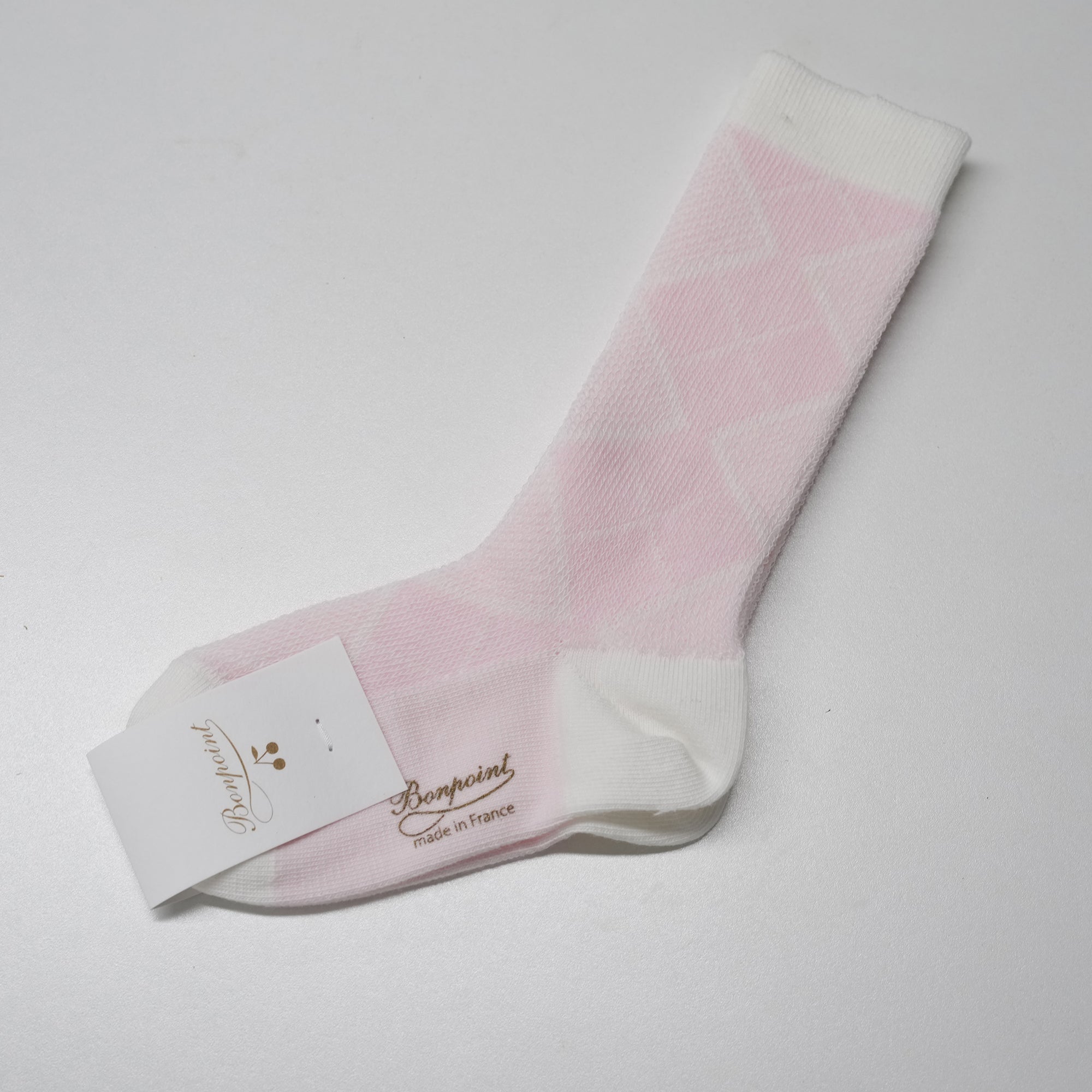 Girls Pink Check Cotton Socks