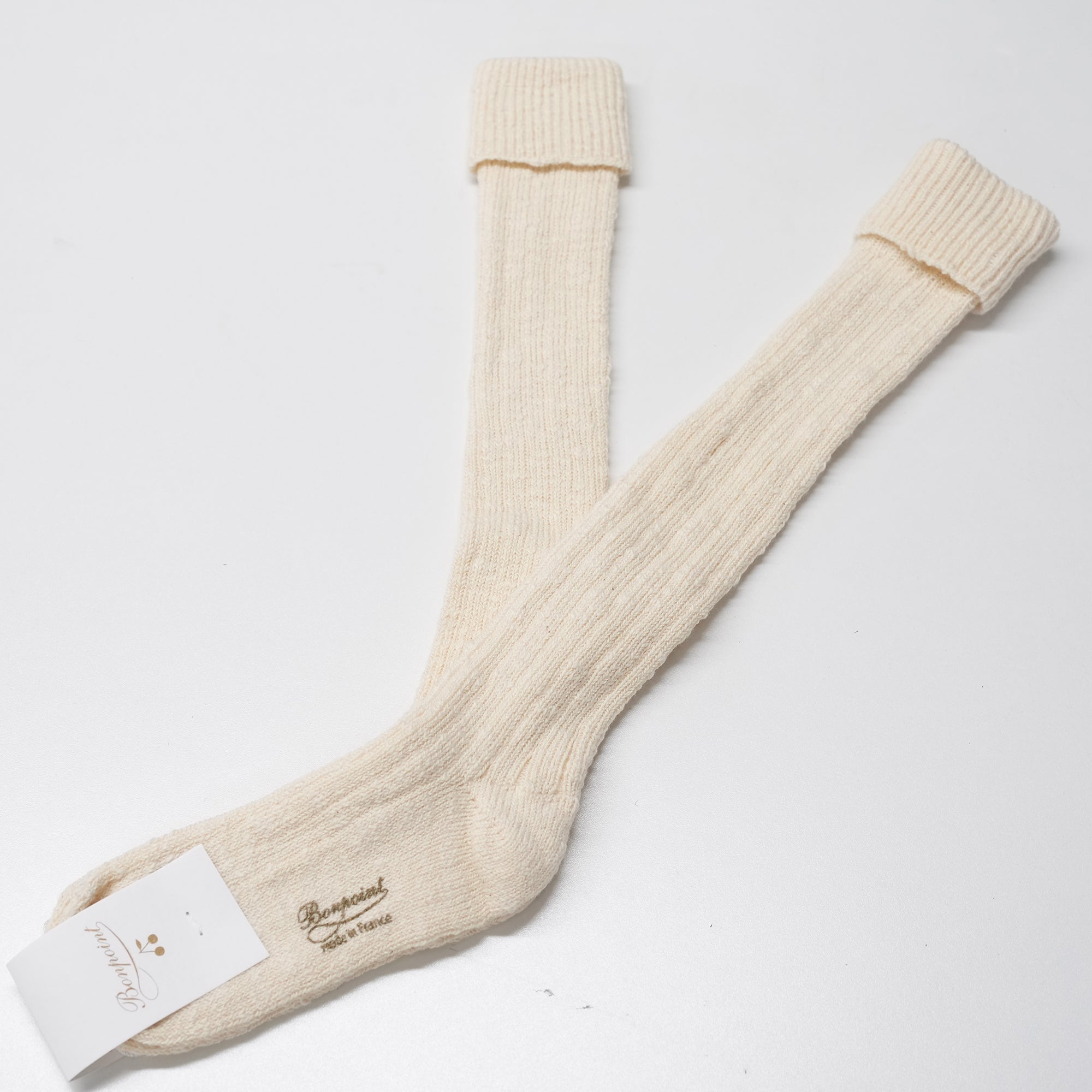 Girls White Cotton Long Socks