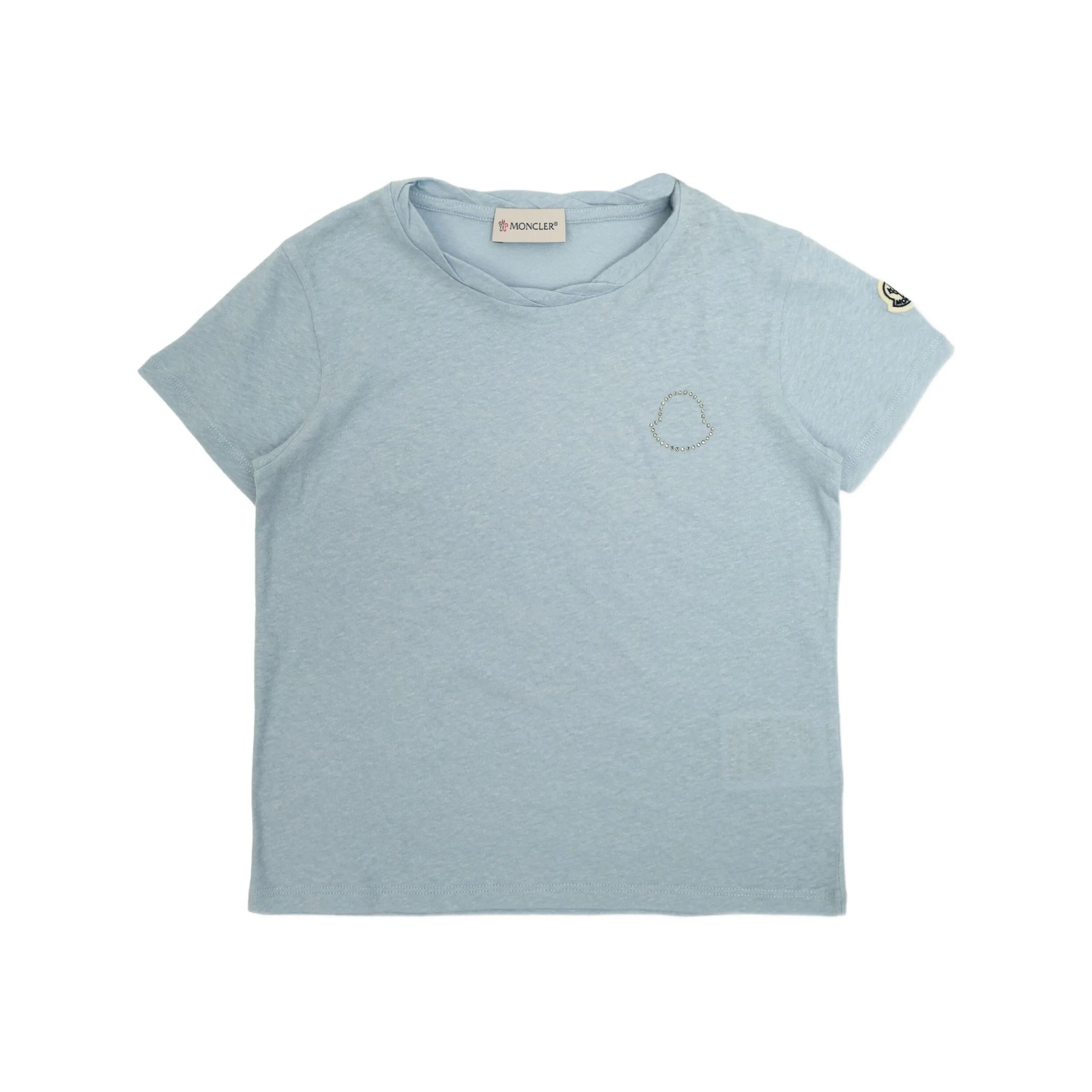 Girls Light Blue Cotton T-Shirt