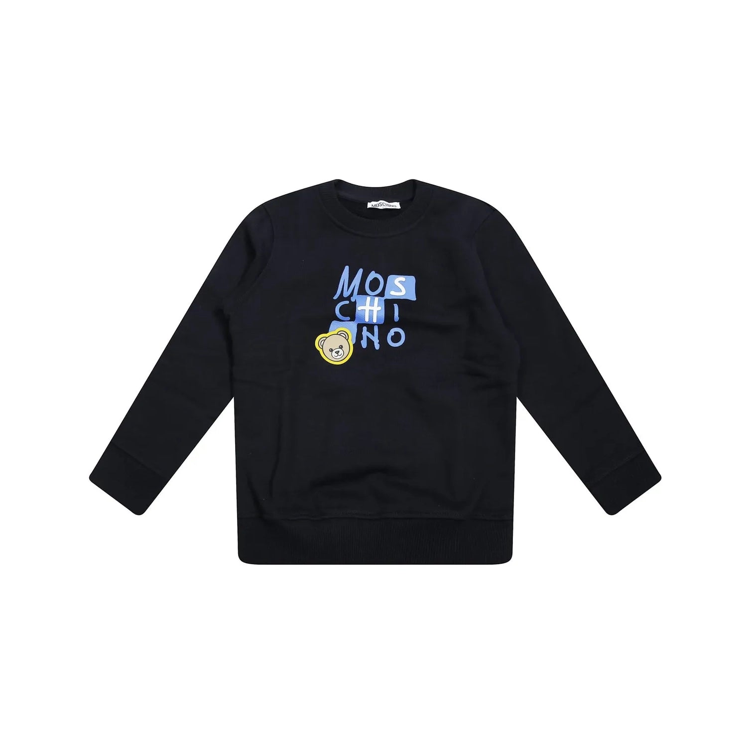 Boys & Girls Black Logo Cotton Long Sleeve T-Shirt