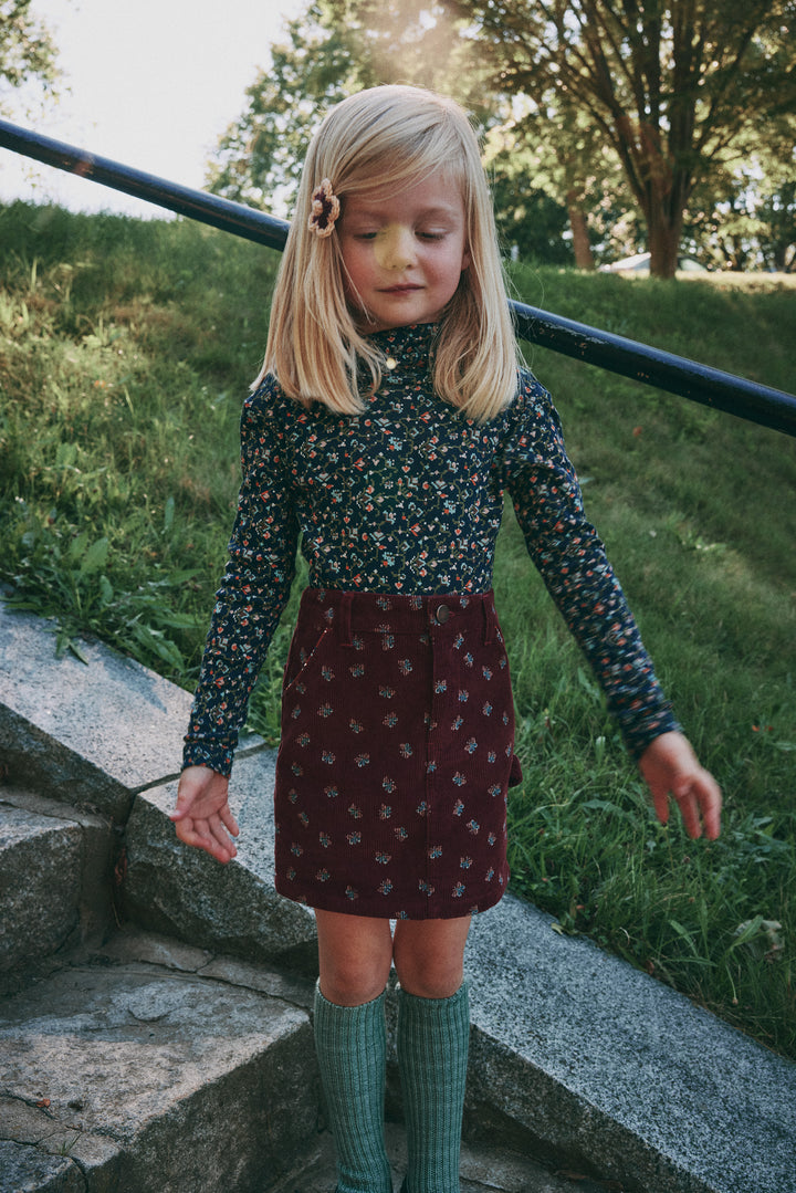 Boys & Girls Dark Blue Pattern Cotton Turtleneck