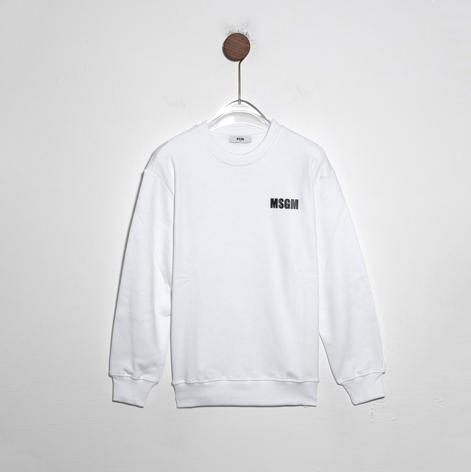 Boys & Girls White Logo Cotton Sweatshirt