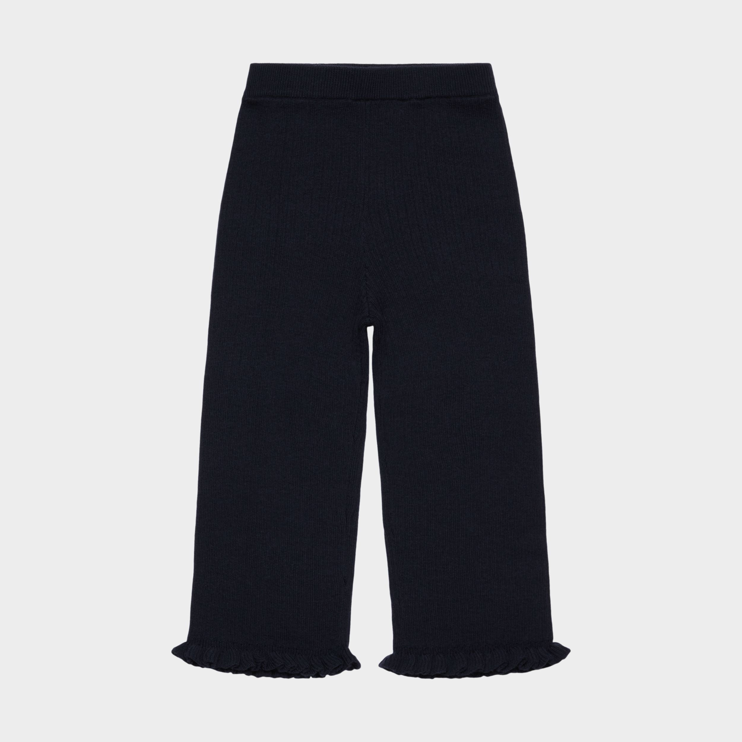 Girls Dark Navy Wool Trousers