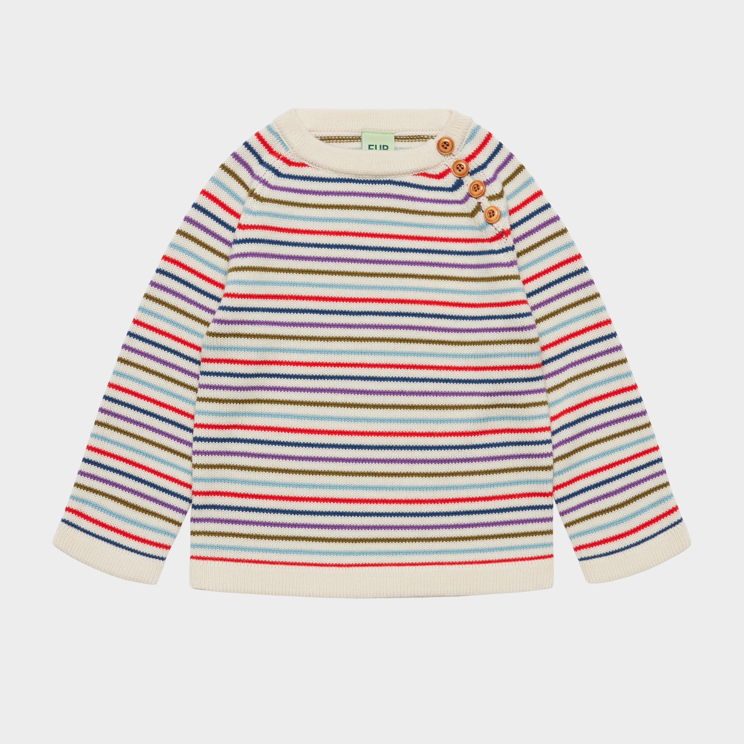 Boys & Girls Multicolor Stripes Wool Sweater