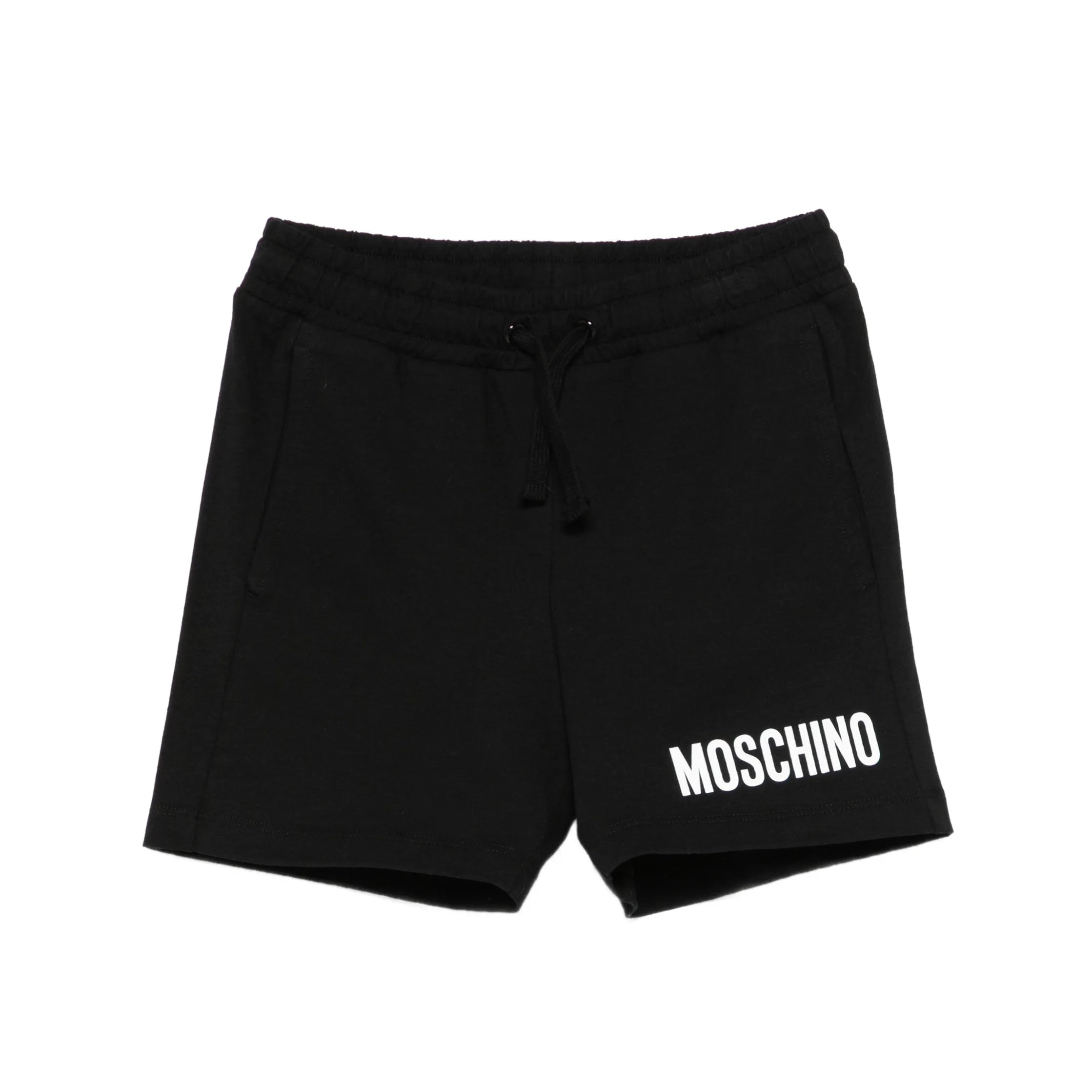 Boys Black Logo Cotton Shorts