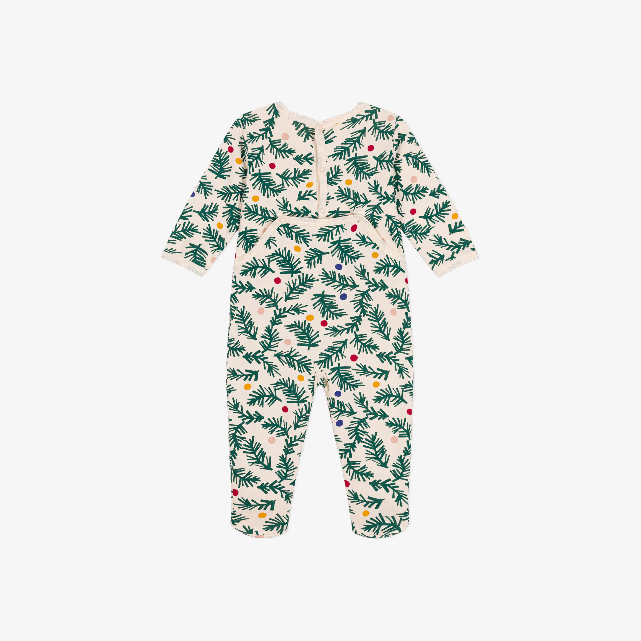 Baby Boys & Girls Green Printed Cotton Babysuit