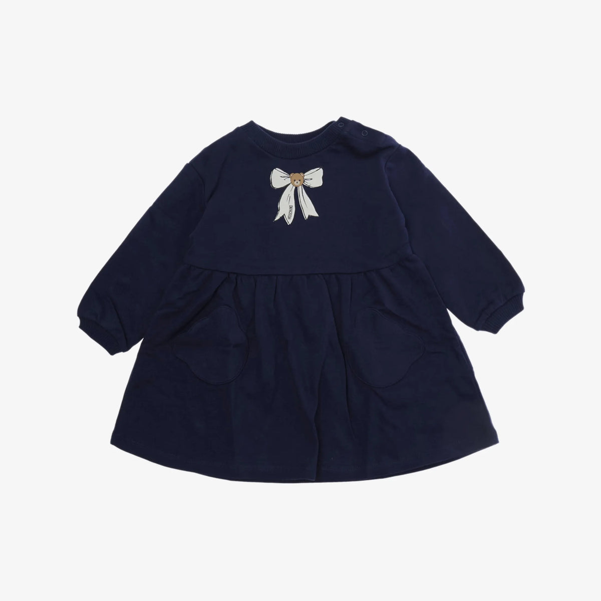 Baby Girls Navy Printed Cotton Dress