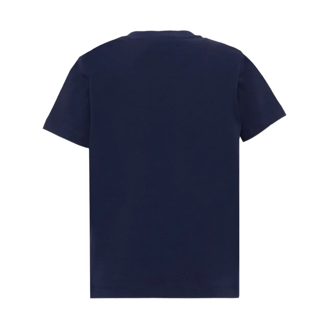 Boys & Girls Navy Bear Printed Cotton T-Shirt