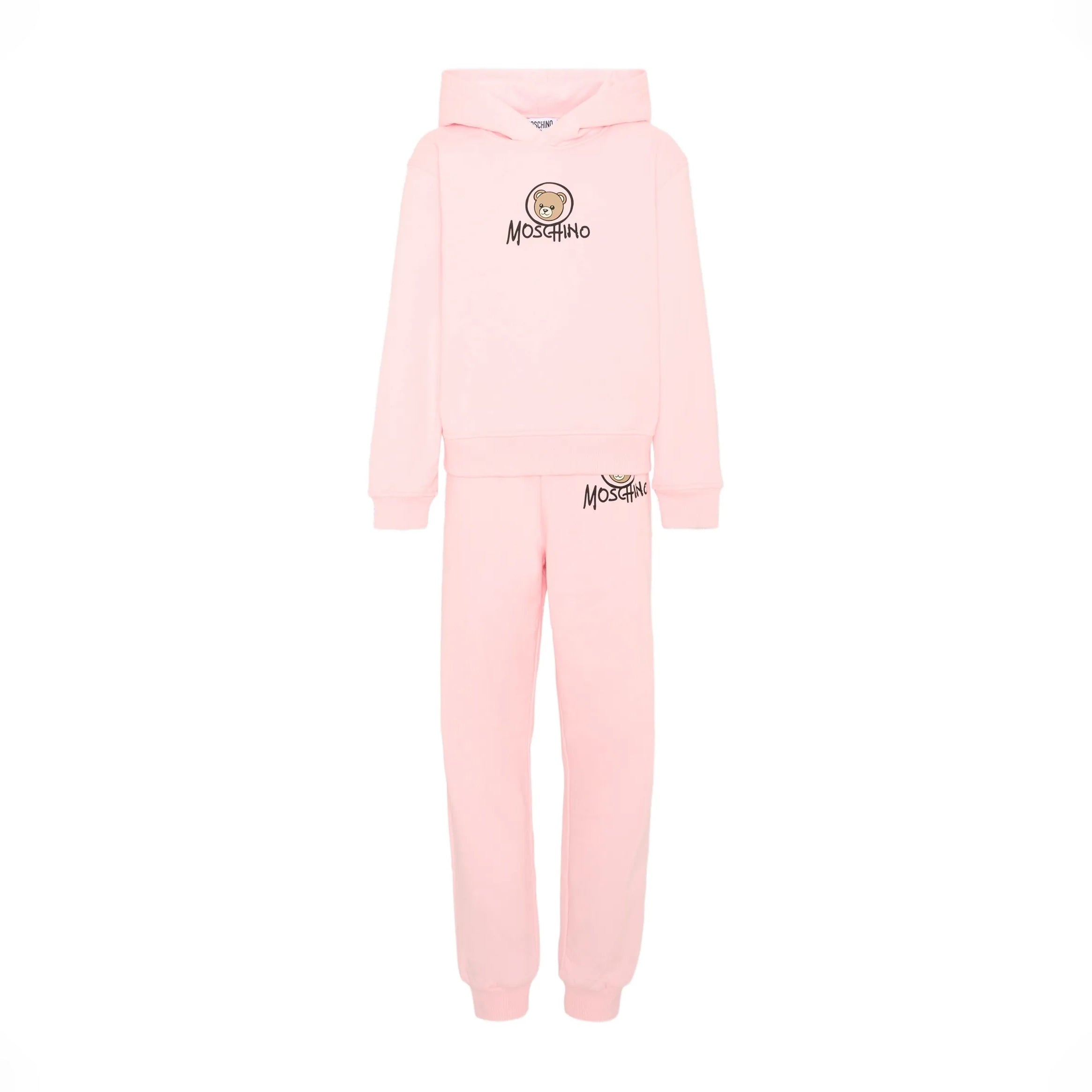 Girls Pink Logo Printed Cotton Set