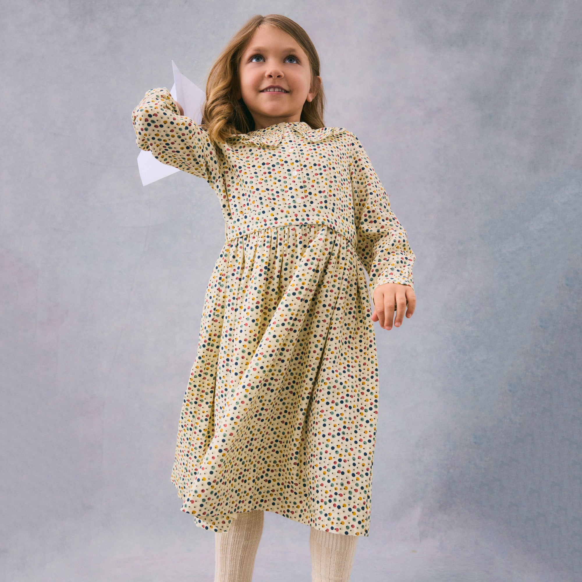 Girls Multicolor Dots Dress