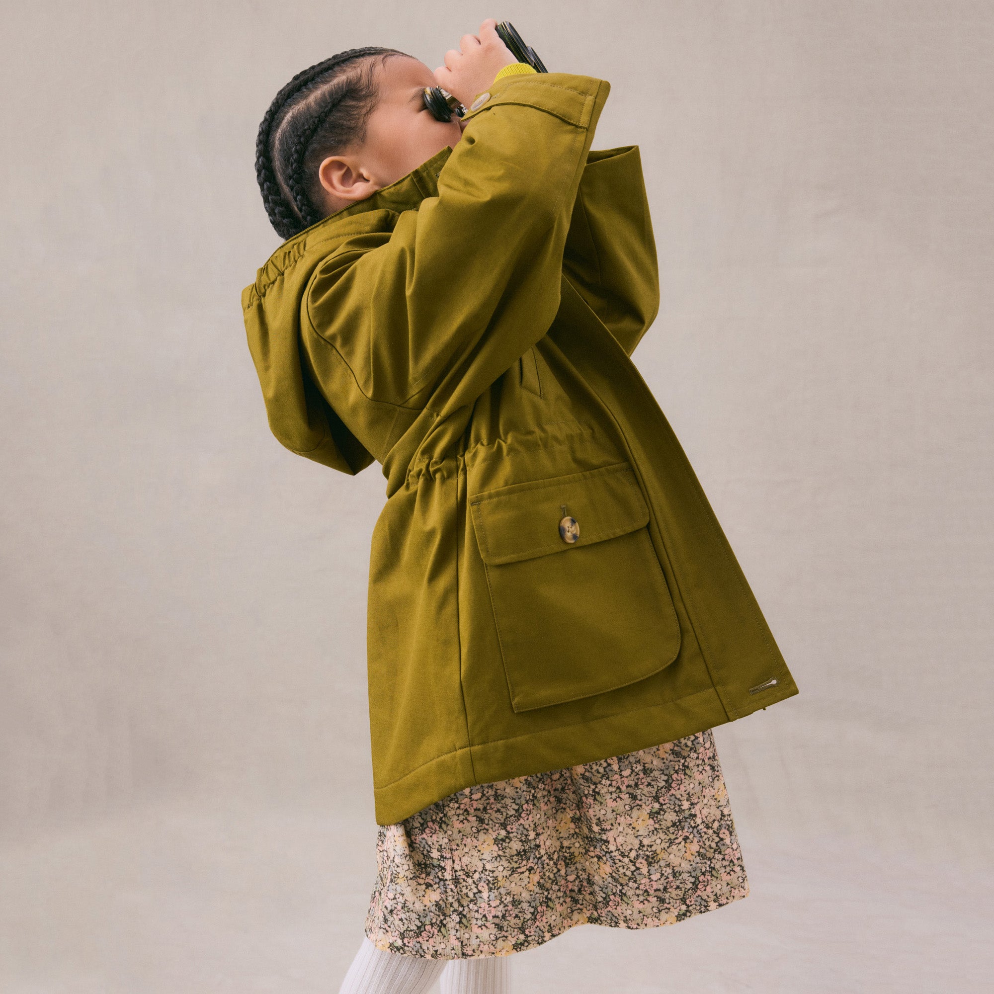 Girls Bronze Green Coat