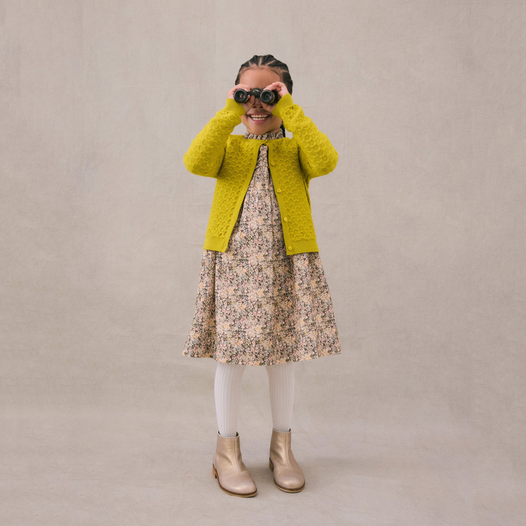 Girls Mustard Yellow Wool Cardigan