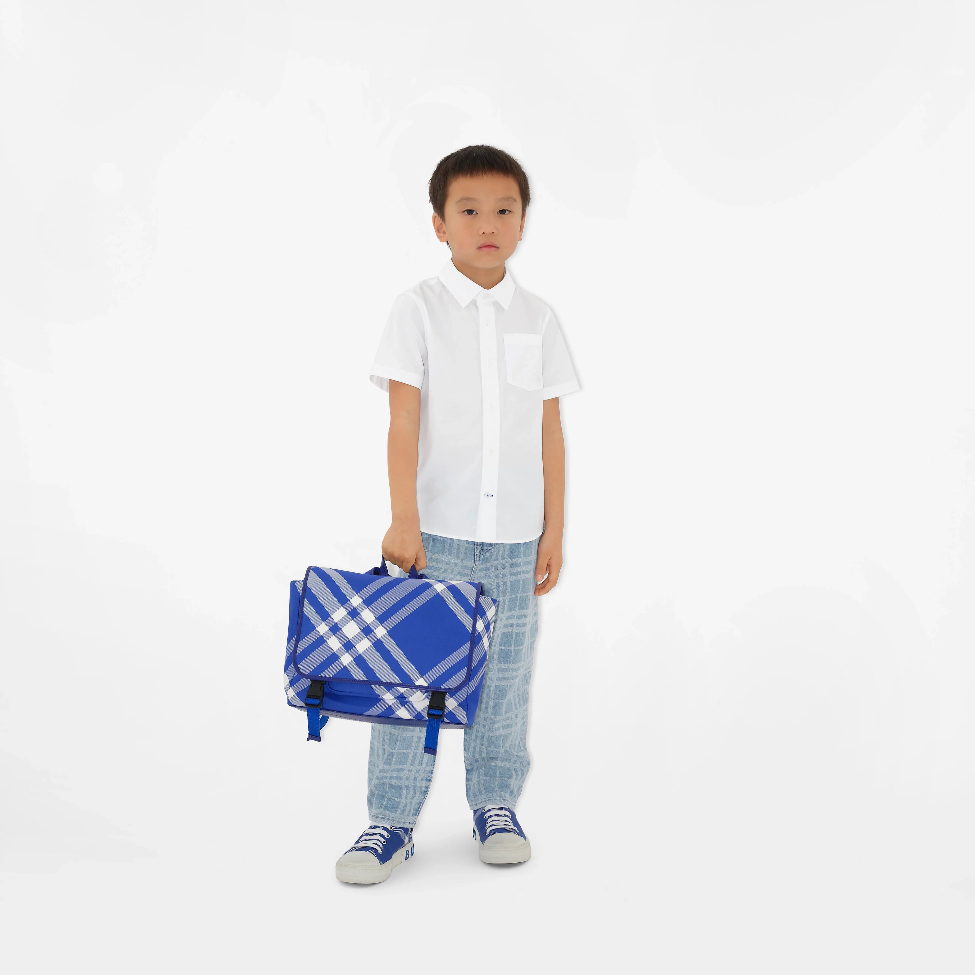 Boys Embroidered Logo Owen Shirt in White