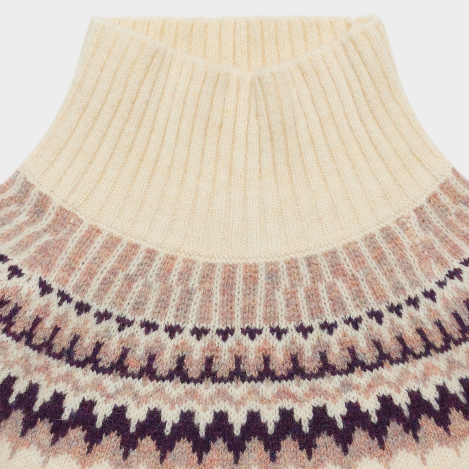 Boys & Girls White Jacquard Wool Sweater