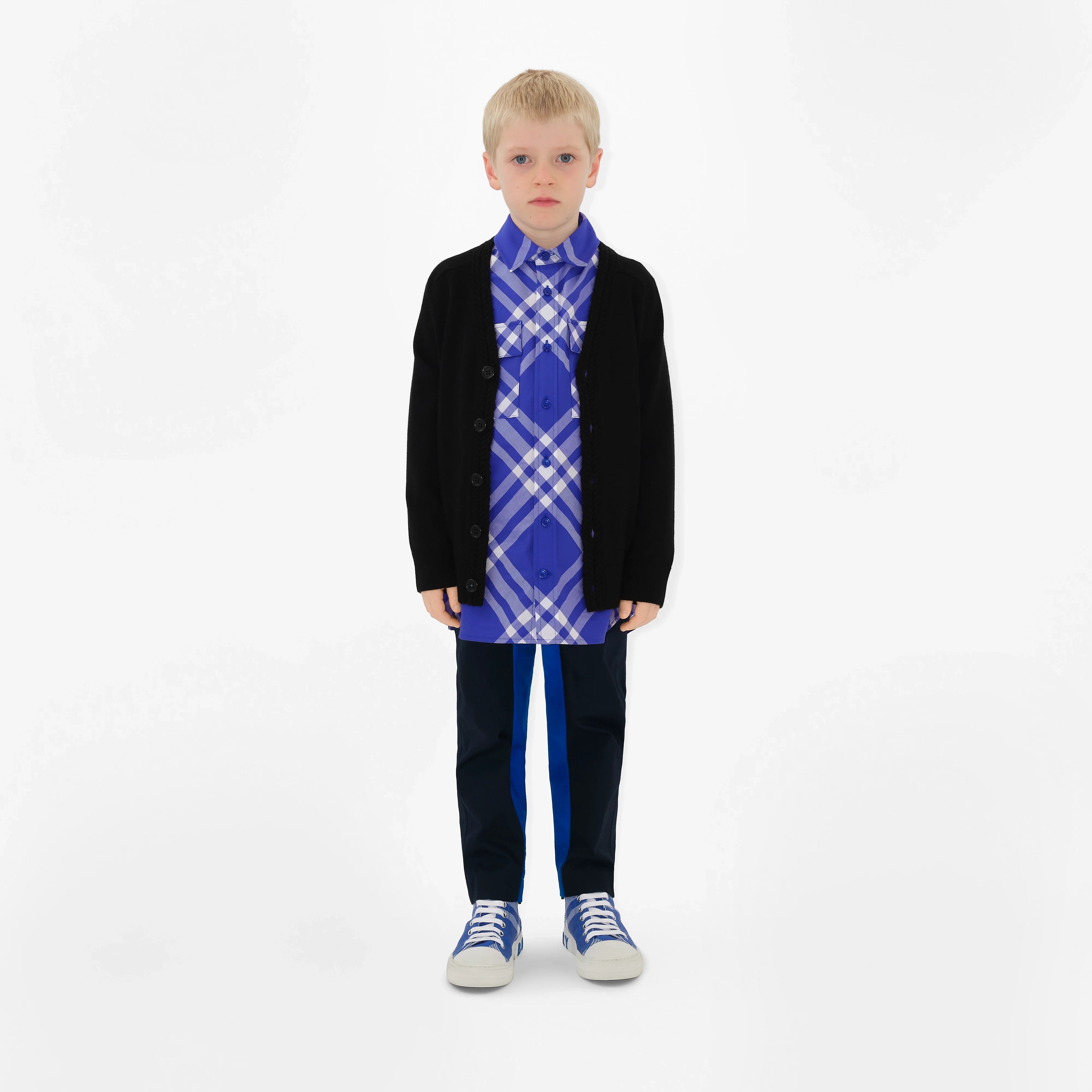 Boys Wool Knit Graham Cardigan in Black