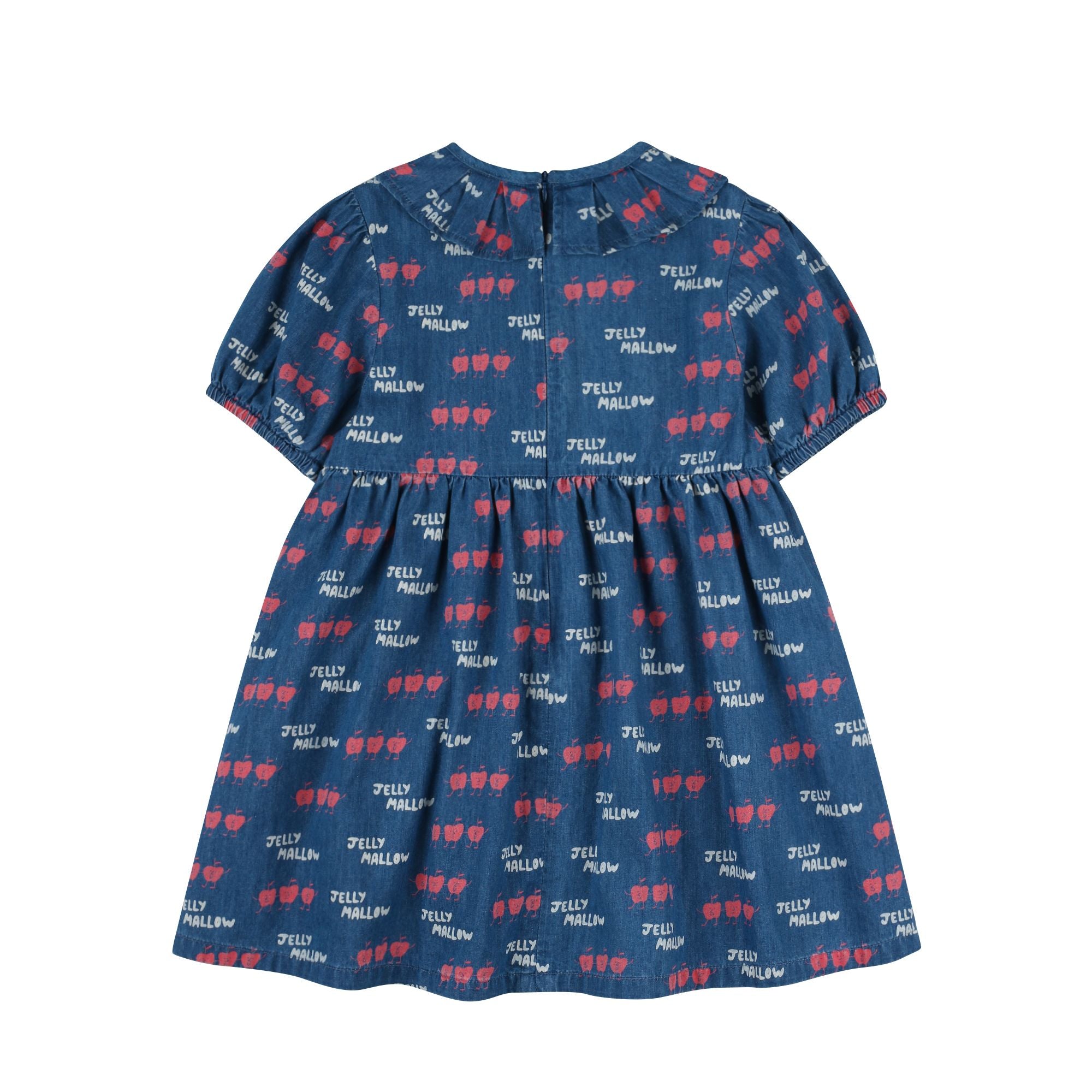Girls Blue Logo Printed Denim Dress