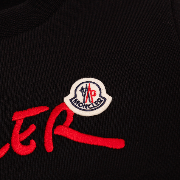 Boys Black Embroidered Logo Cotton Sweatshirt