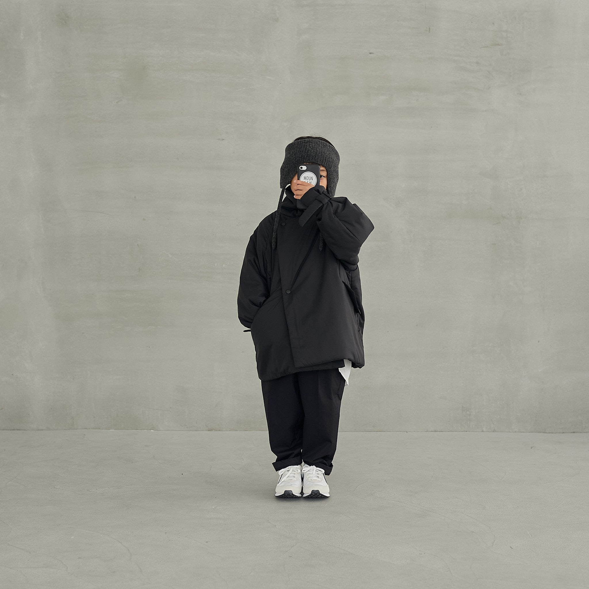 Boys & Girls Black Zip-Up Jacket
