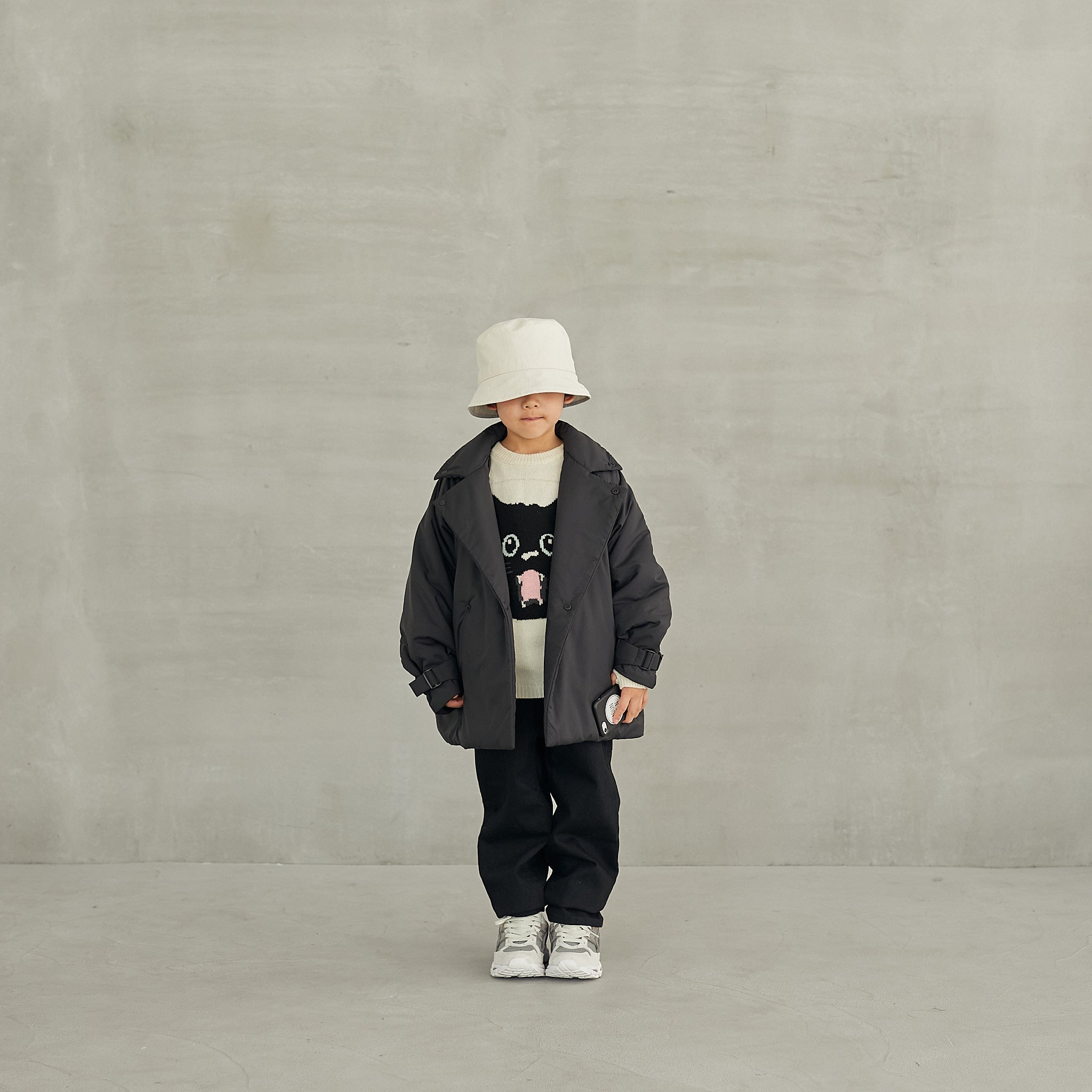 Boys & Girls Black Zip-Up Jacket