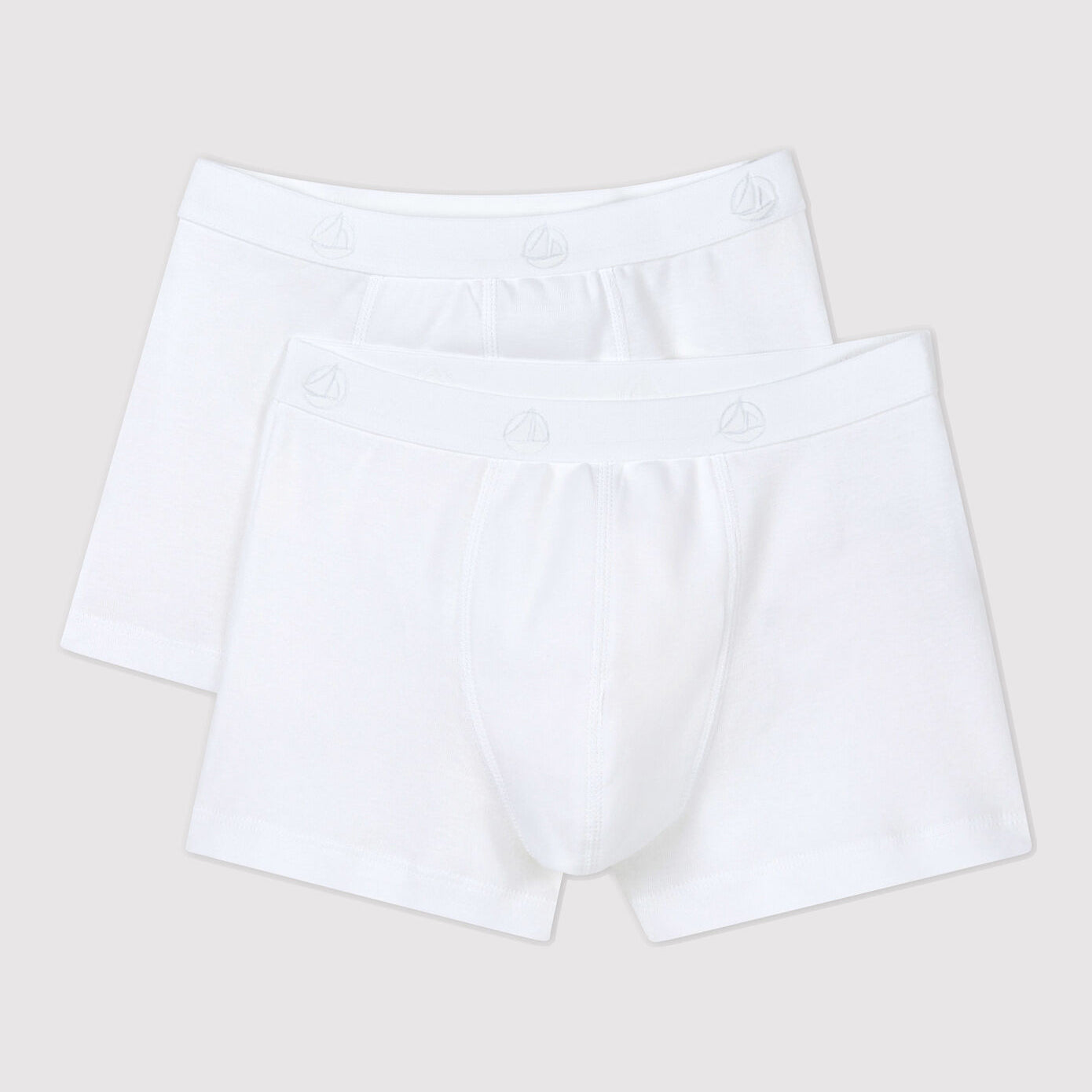 Boys White Cotton Underwear Set(2 Pack)