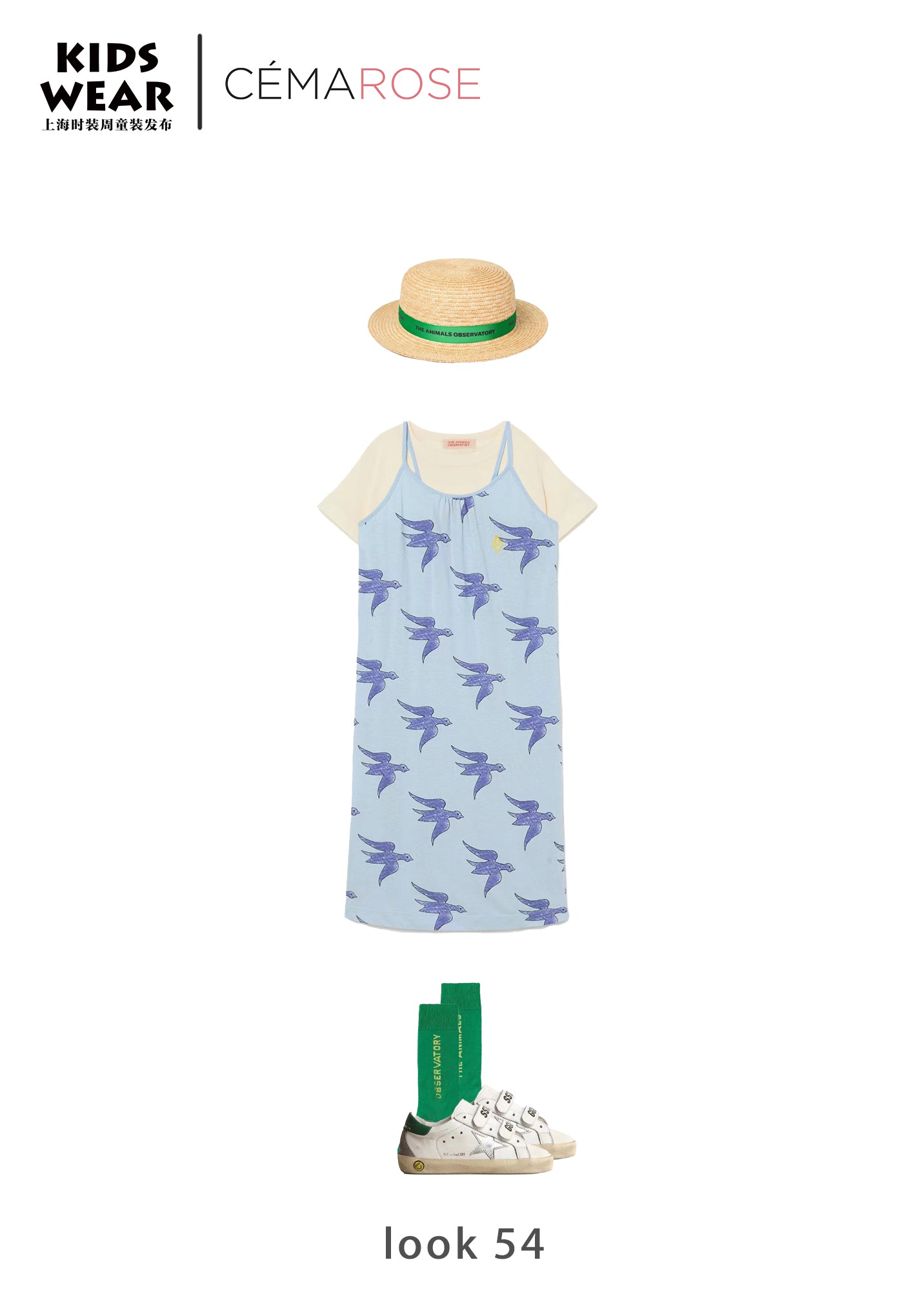 Boys & Girls White Bird Cotton T-Shirt