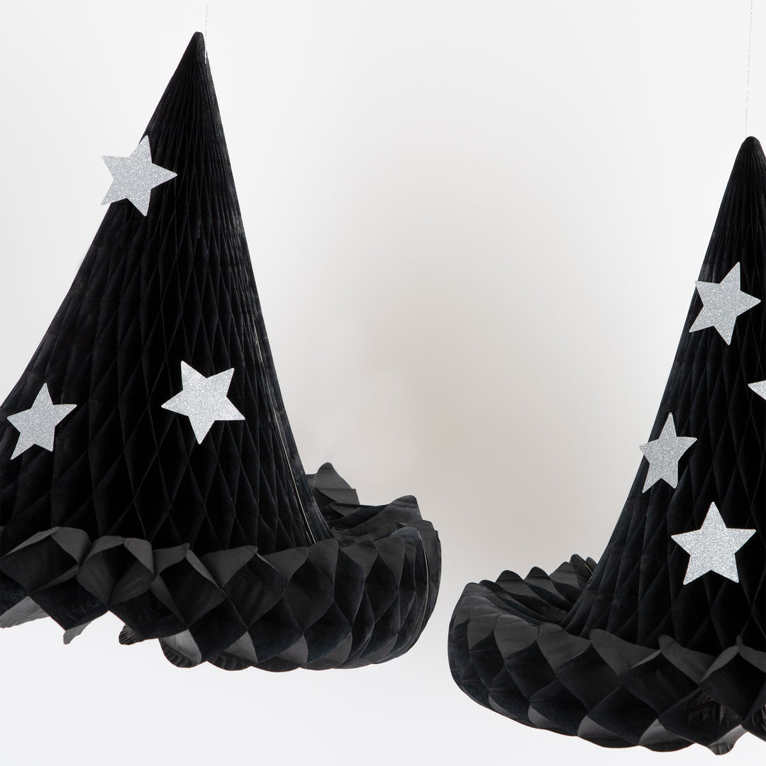 Hanging Honeycomb Witch Hat Decorations(3 Pack)