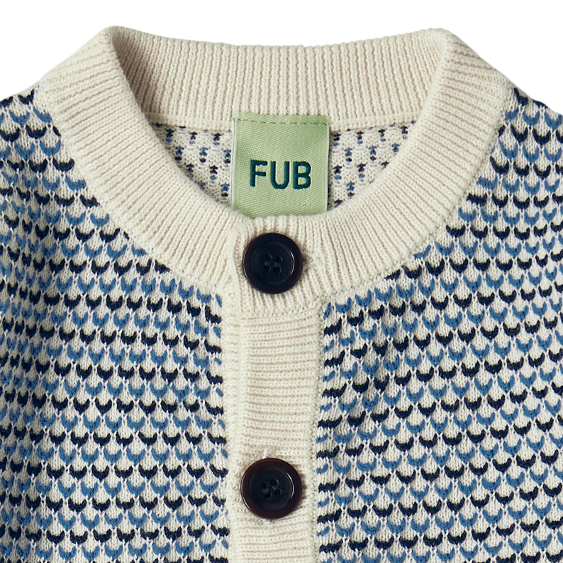 Baby Boys & Girls Navy Jacquard Cotton Cardigan