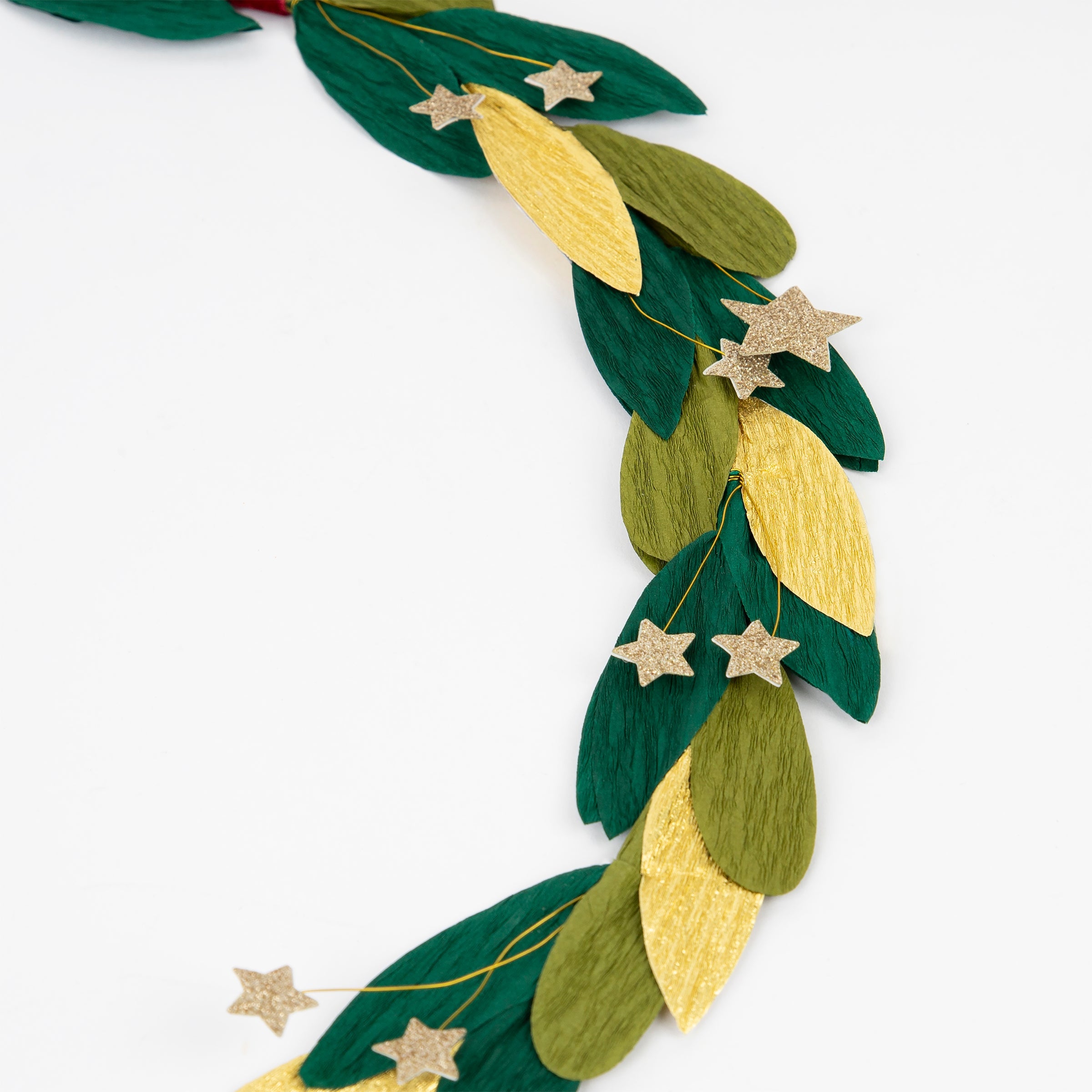 Paper Leaf & Star Wreath