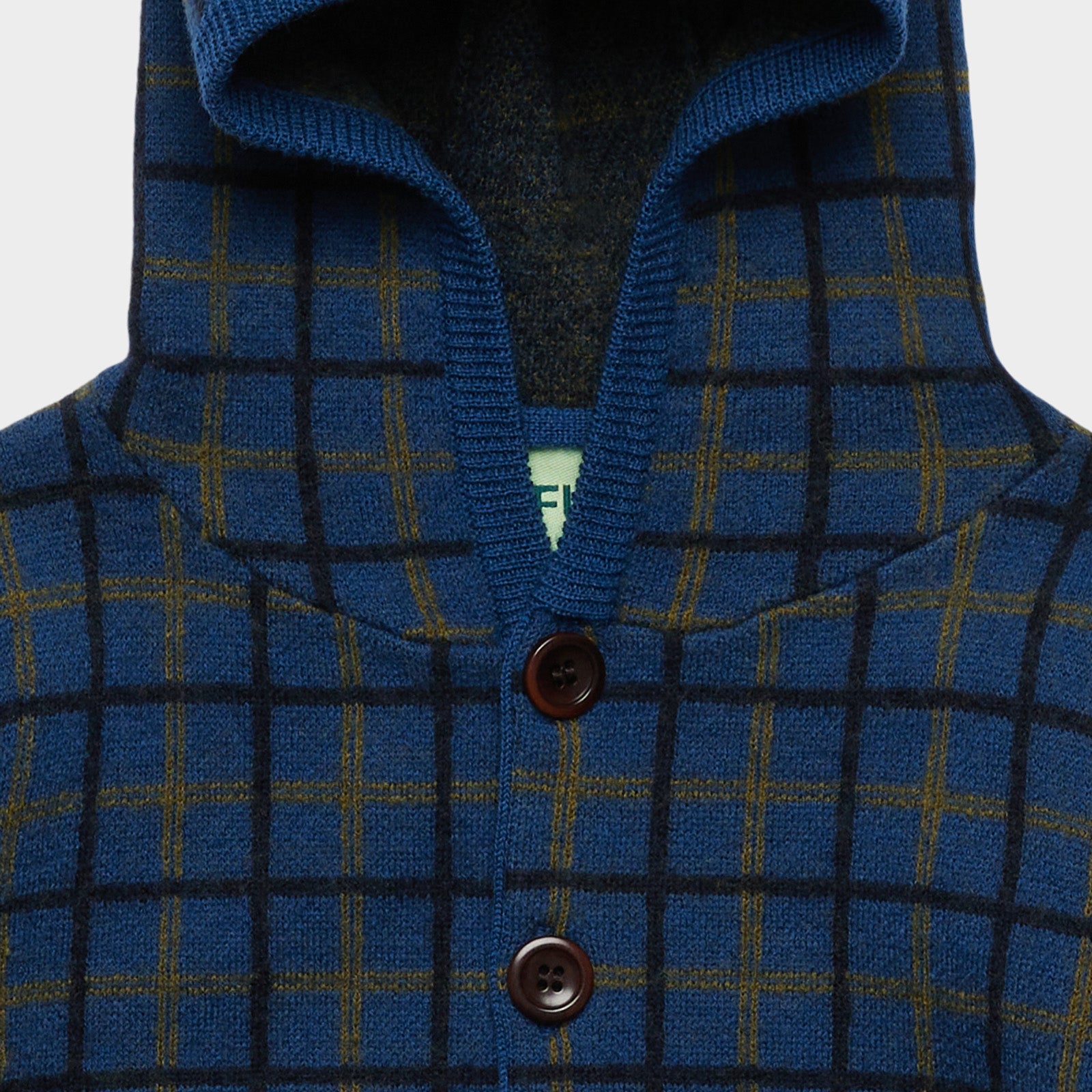 Baby Boys & Girls Dark Blue Check Wool Jacket