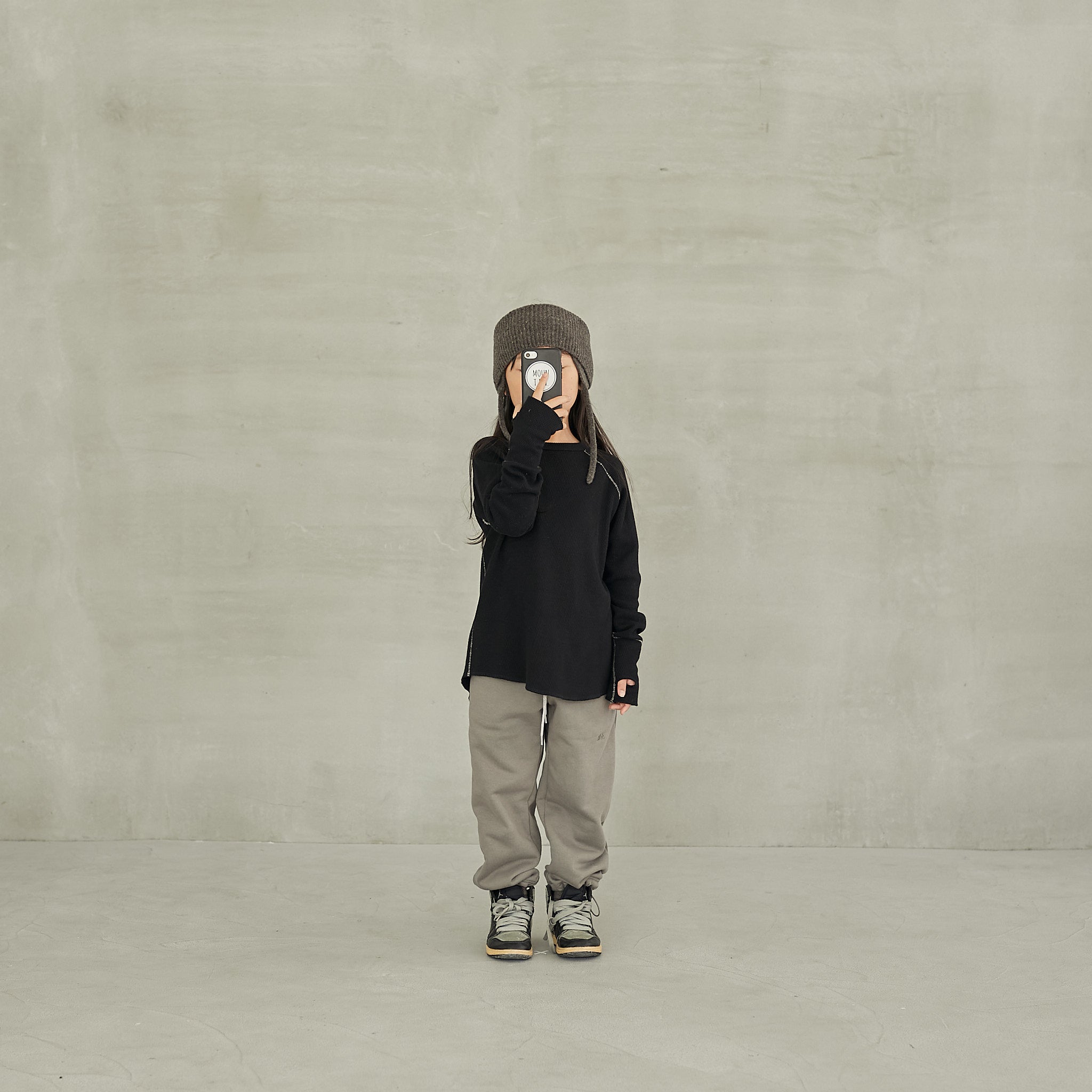 Boys & Girls Black Cotton T-Shirt