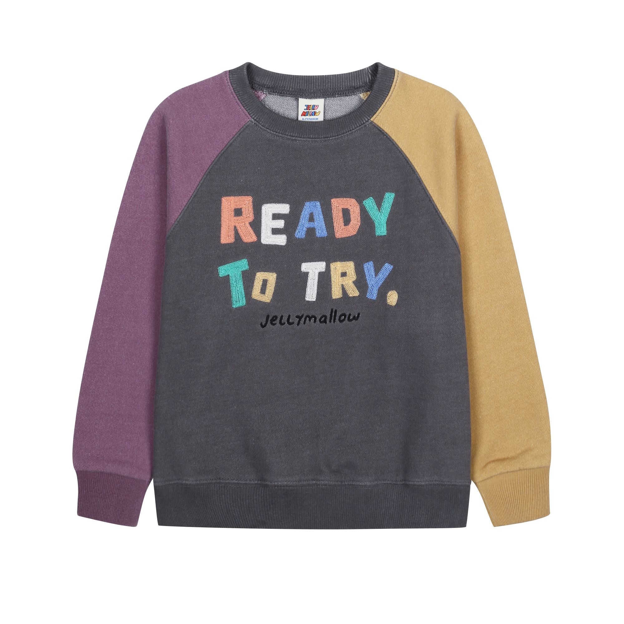 Boys & Girls Charcoal Logo Cotton Sweatshirt