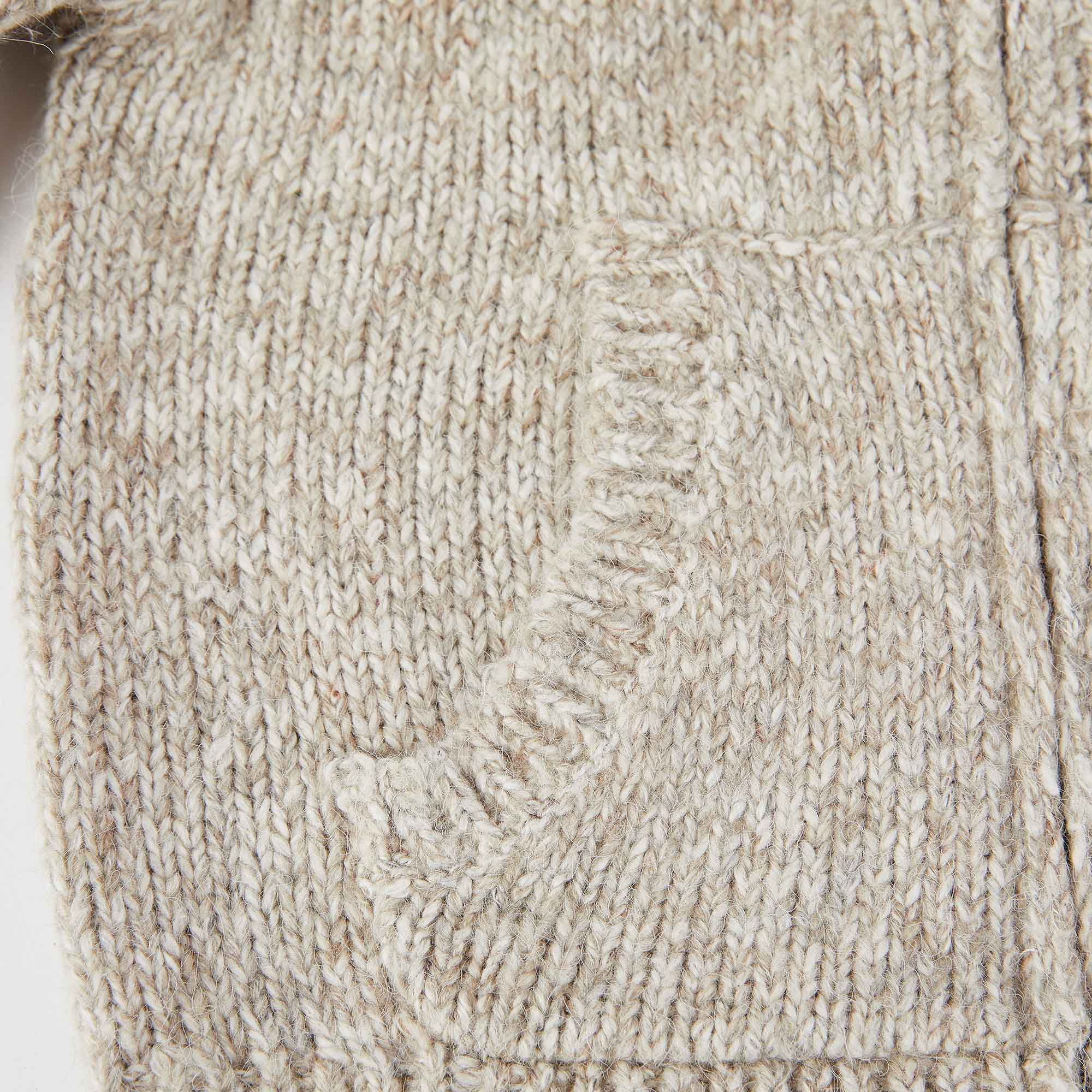 Boys Beige Zip-Up Cardigan