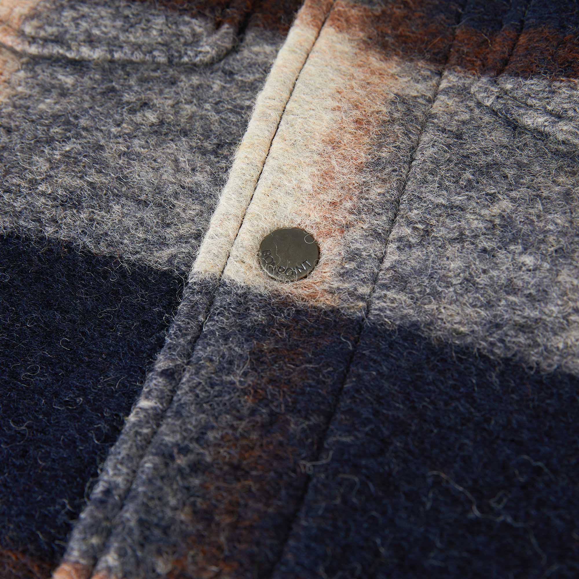 Boys Grey Check Wool Coat