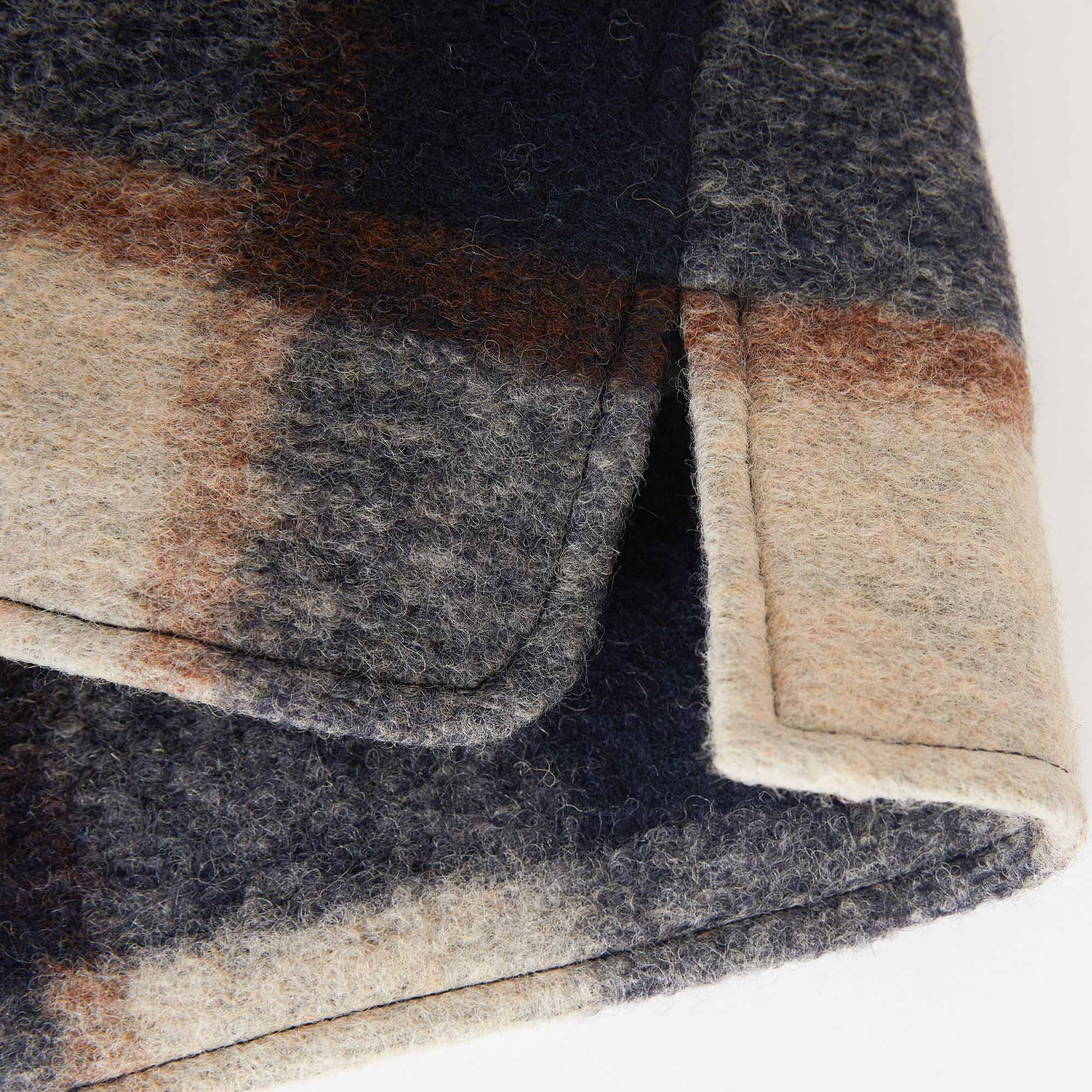 Boys Grey Check Wool Coat