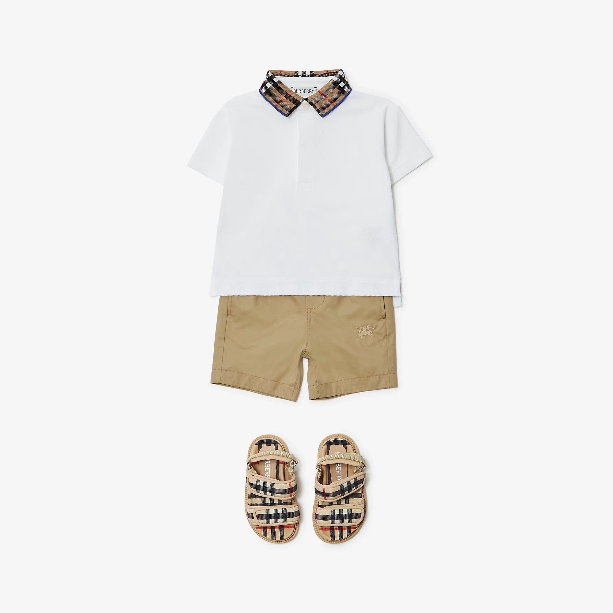 Baby Boys White Cotton Polo Shirt