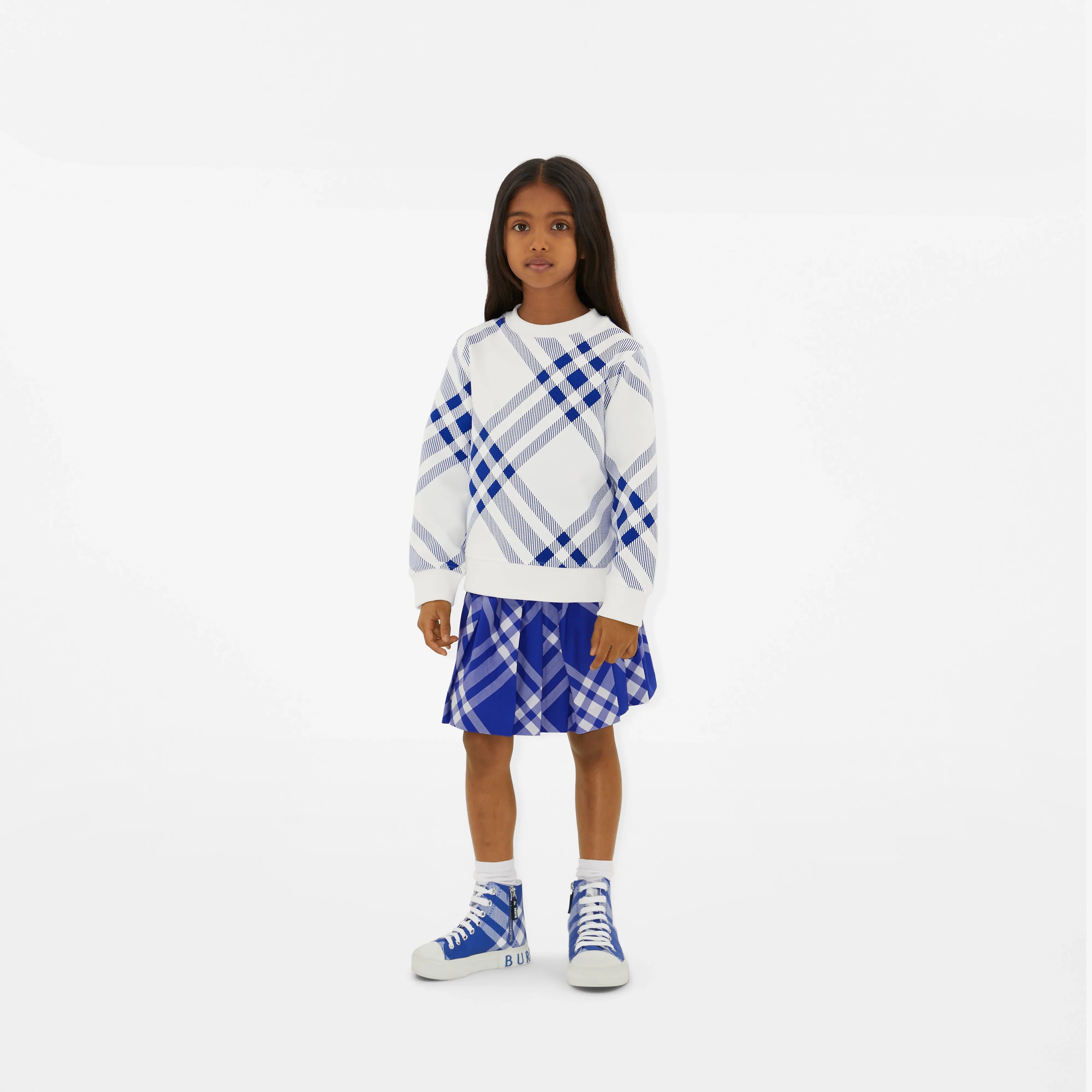 Kids Bias Check Sweatshirt in White