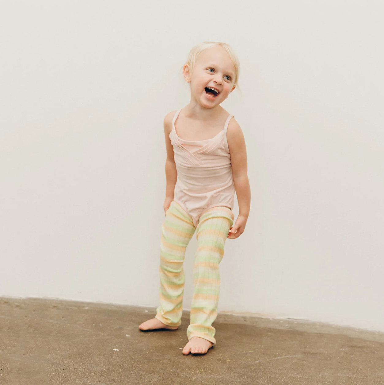 Boys & Girls Yellow Stripes Ballet Warm Up Socks