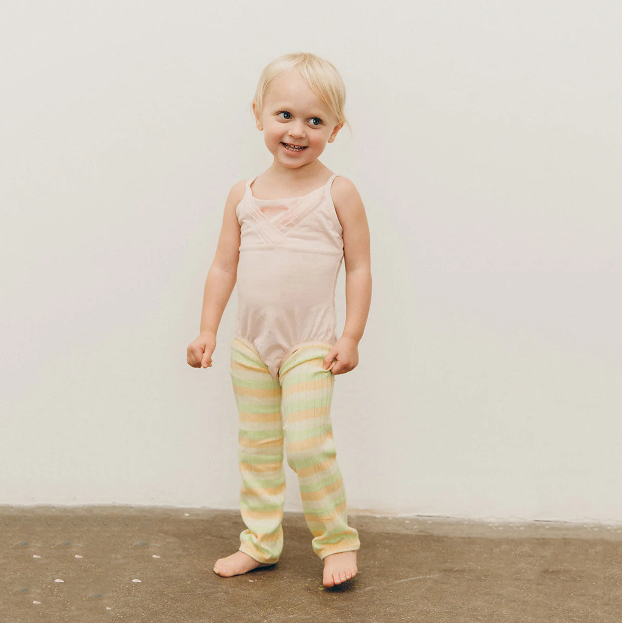 Boys & Girls Yellow Stripes Ballet Warm Up Socks
