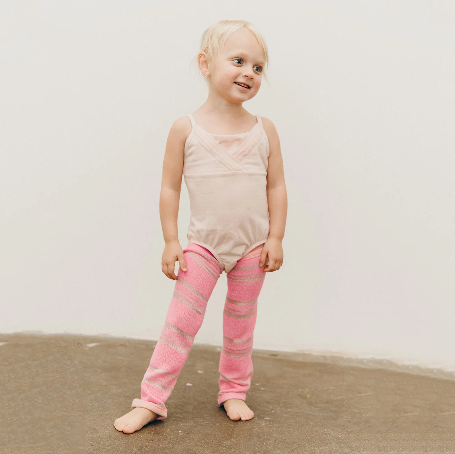 Boys & Girls Pink Stripes Ballet Warm Up Socks