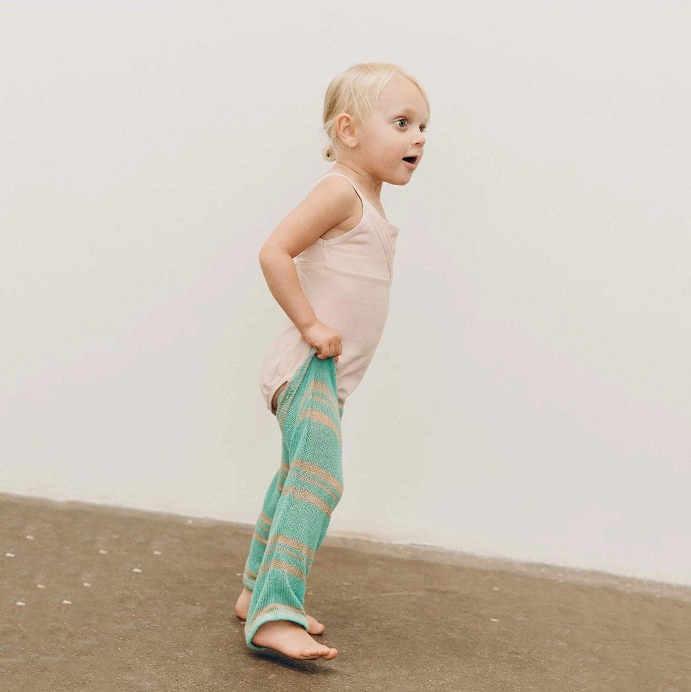 Boys & Girls Light Green Stripes Ballet Warm Up Socks
